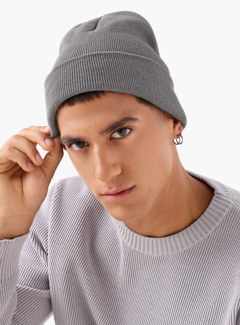 Men Ribbed Beanie Cap - Set of 3-men-caps-image-3