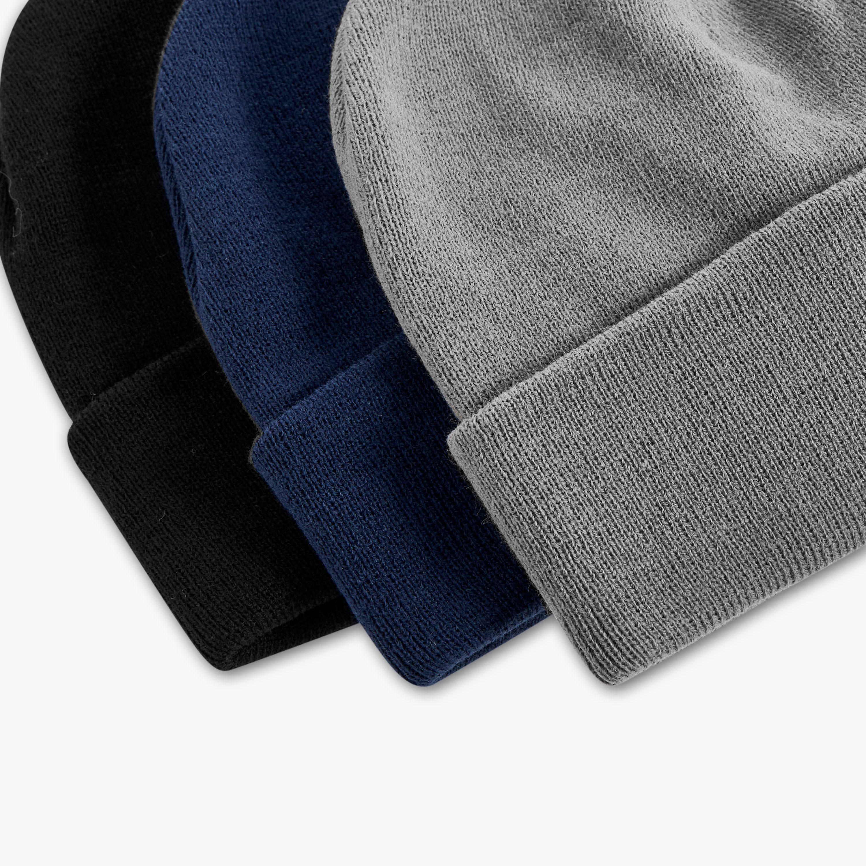 Men Ribbed Beanie Cap - Set of 3-men-caps-image-6