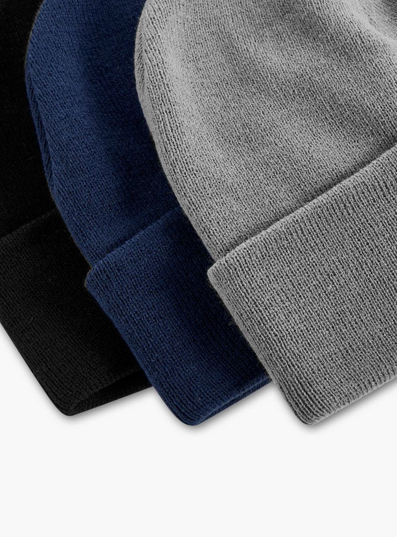 Men Ribbed Beanie Cap - Set of 3-men-caps-image-6