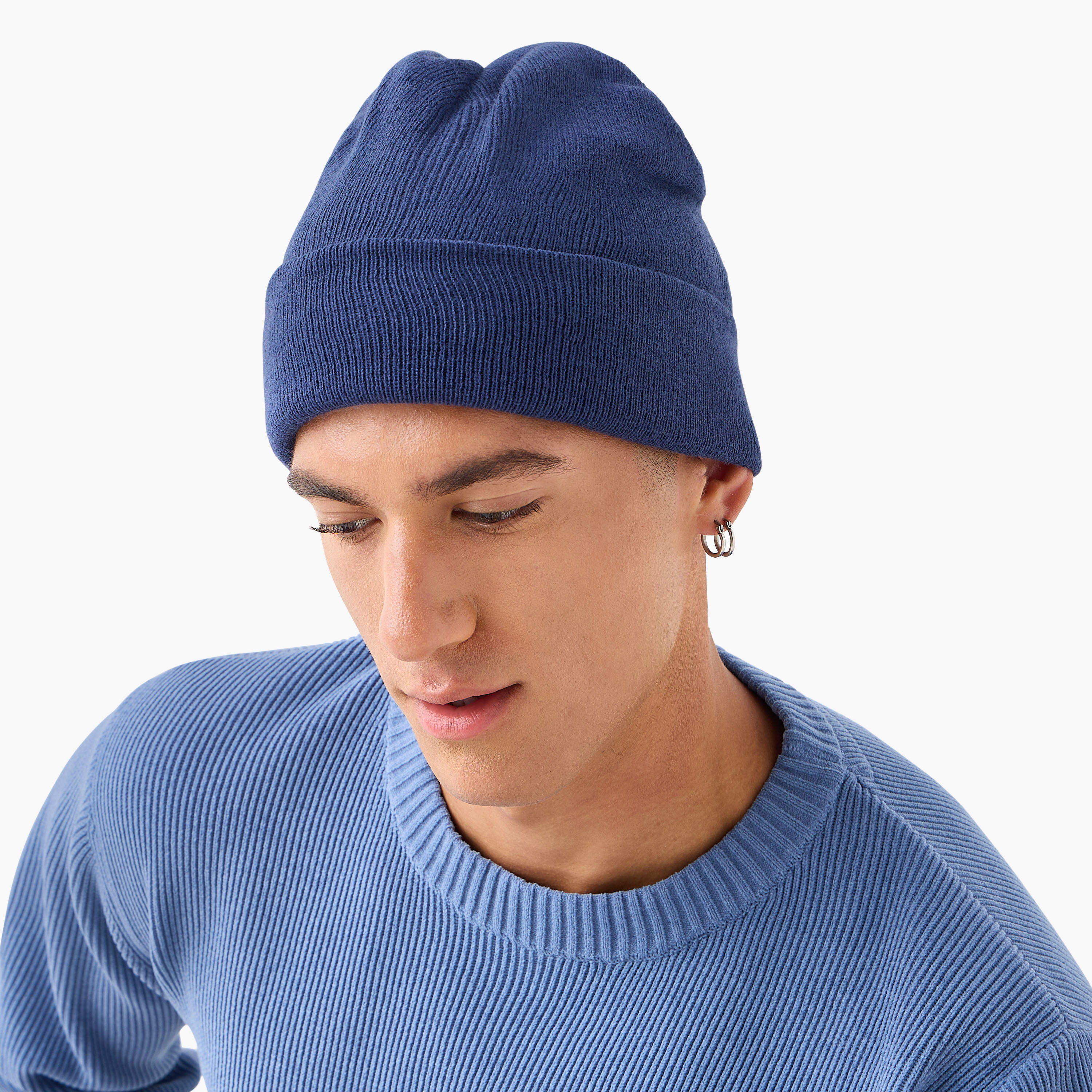 Men Ribbed Beanie Cap - Set of 3-men-caps-image-2