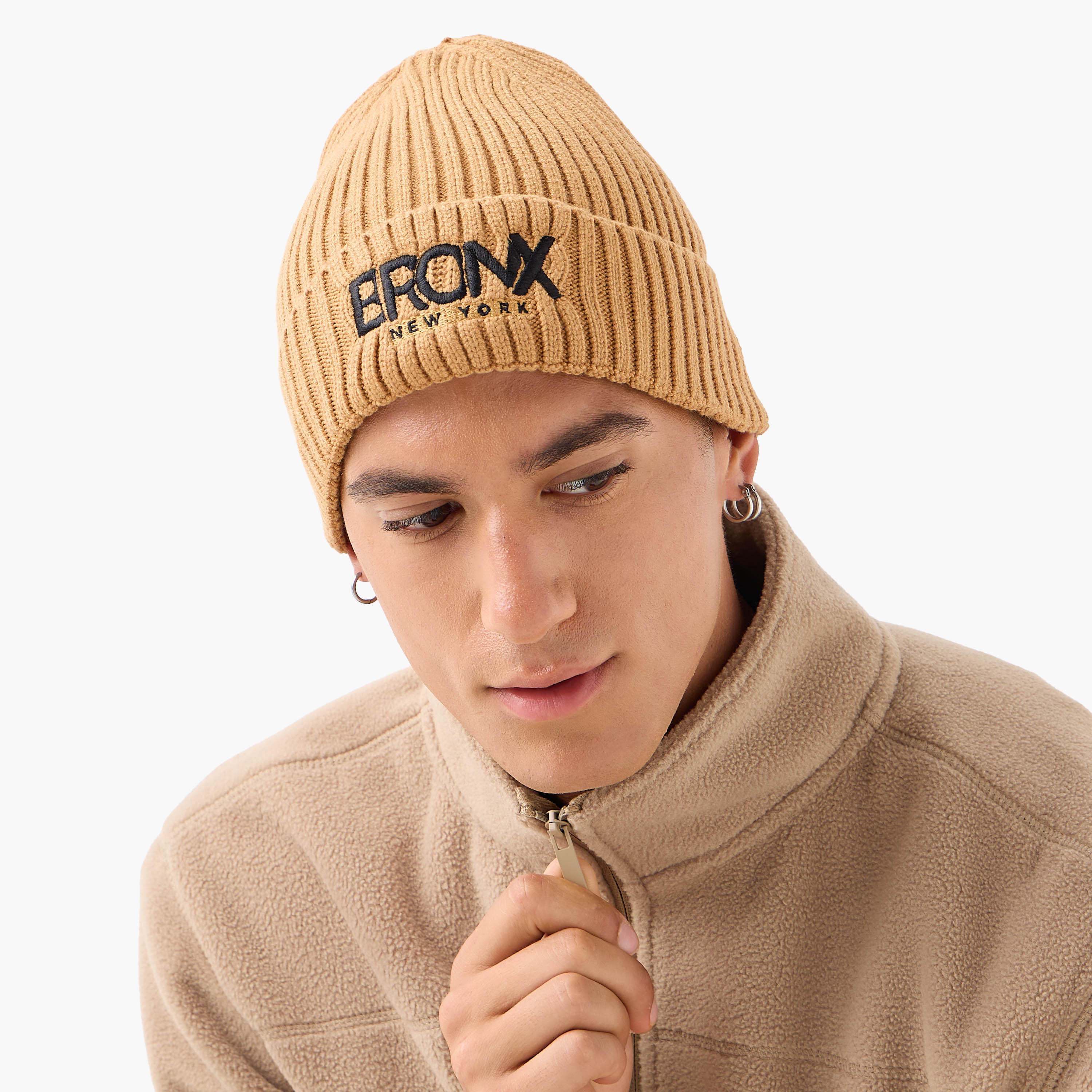 Men Ribbed Beanie Cap - Set of 2-men-caps-image-3