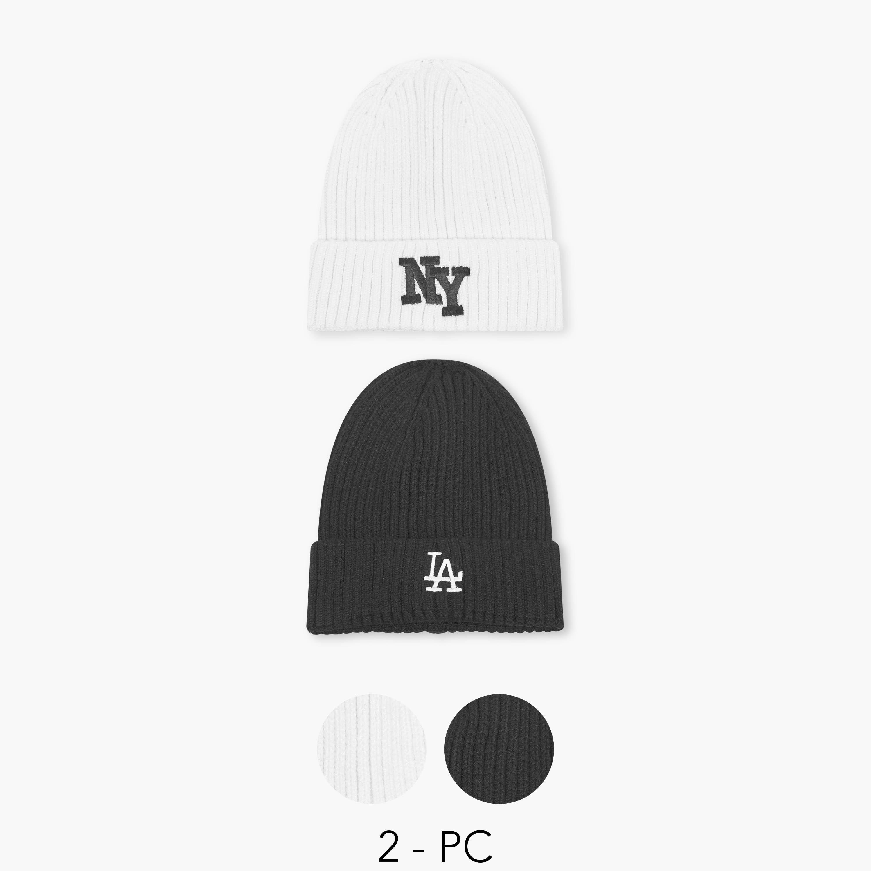 كاب بيني مضلعة للرجال - طقم من 2-men-caps-image-1