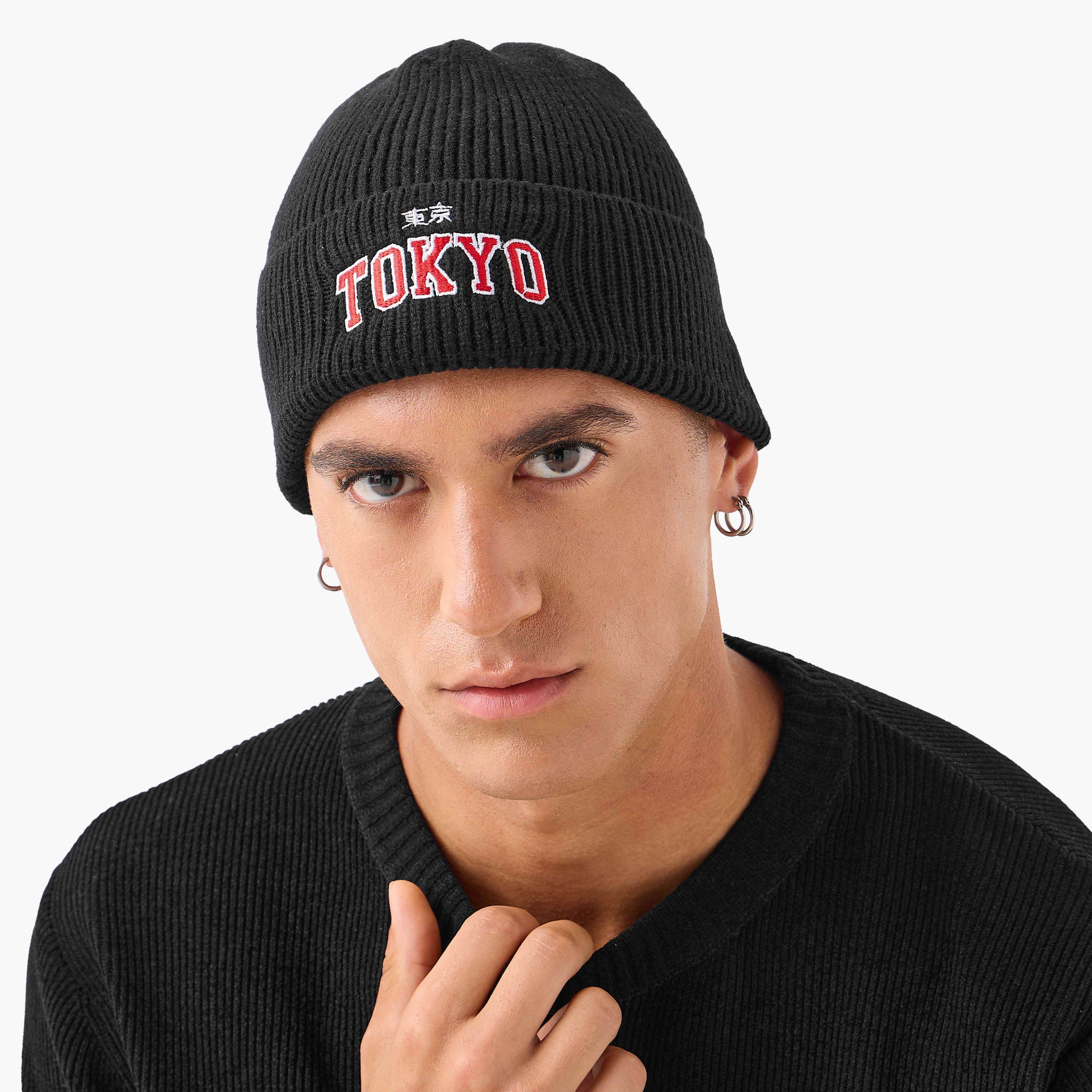 Men Ribbed Beanie Cap - Set of 2-men-caps-image-3