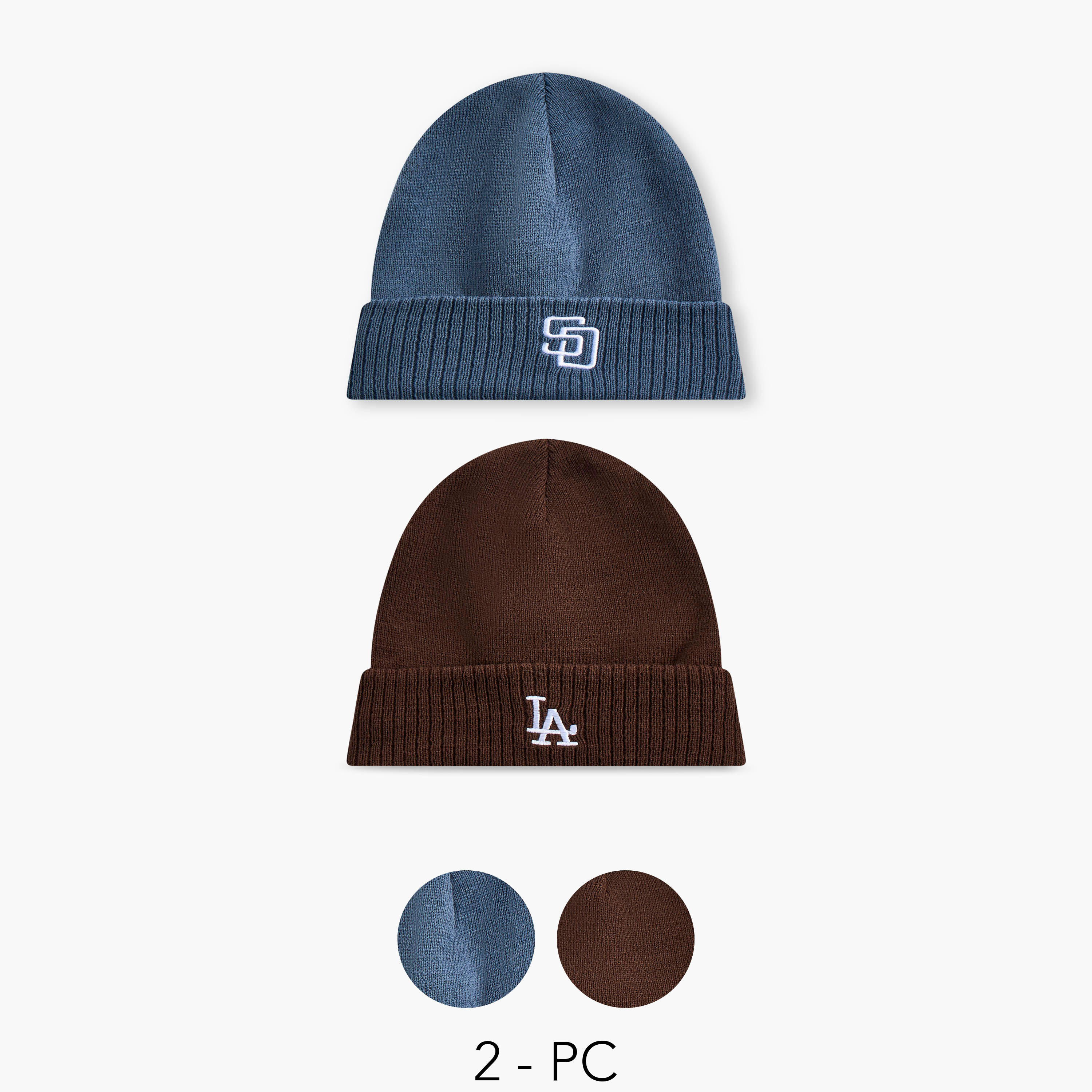 Men Ribbed Beanie Cap - Set of 2-men-caps-image-1