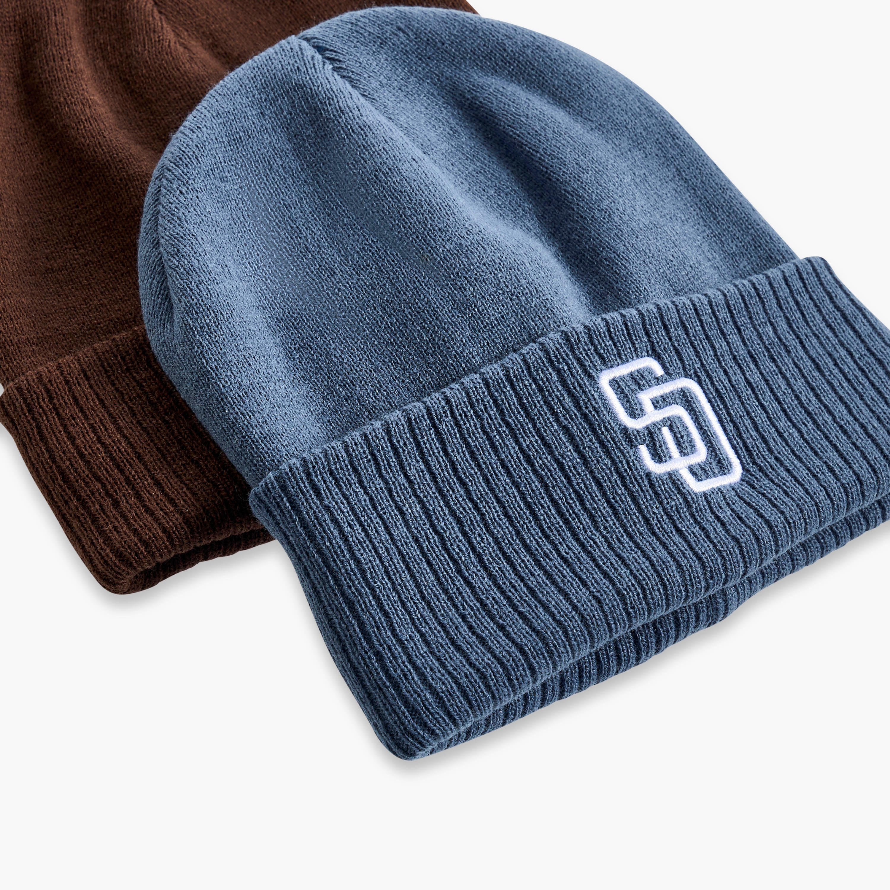 Men Ribbed Beanie Cap - Set of 2-men-caps-image-4