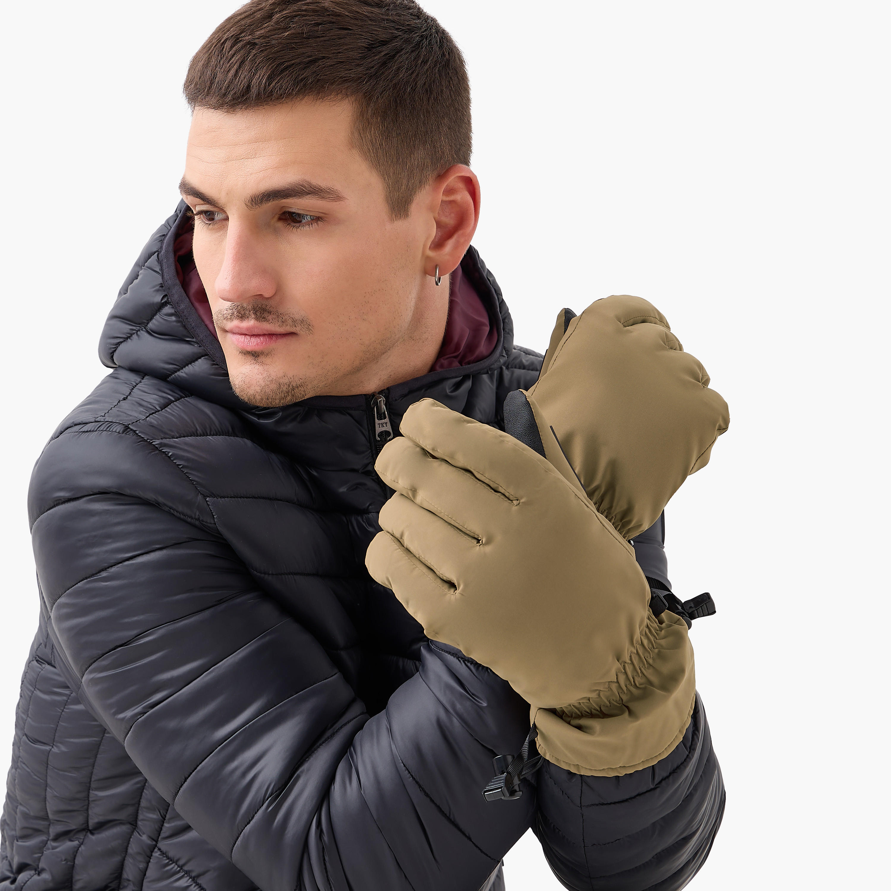 Cord Lock Drawstring Gloves-men-scarvesandgloves-image-2