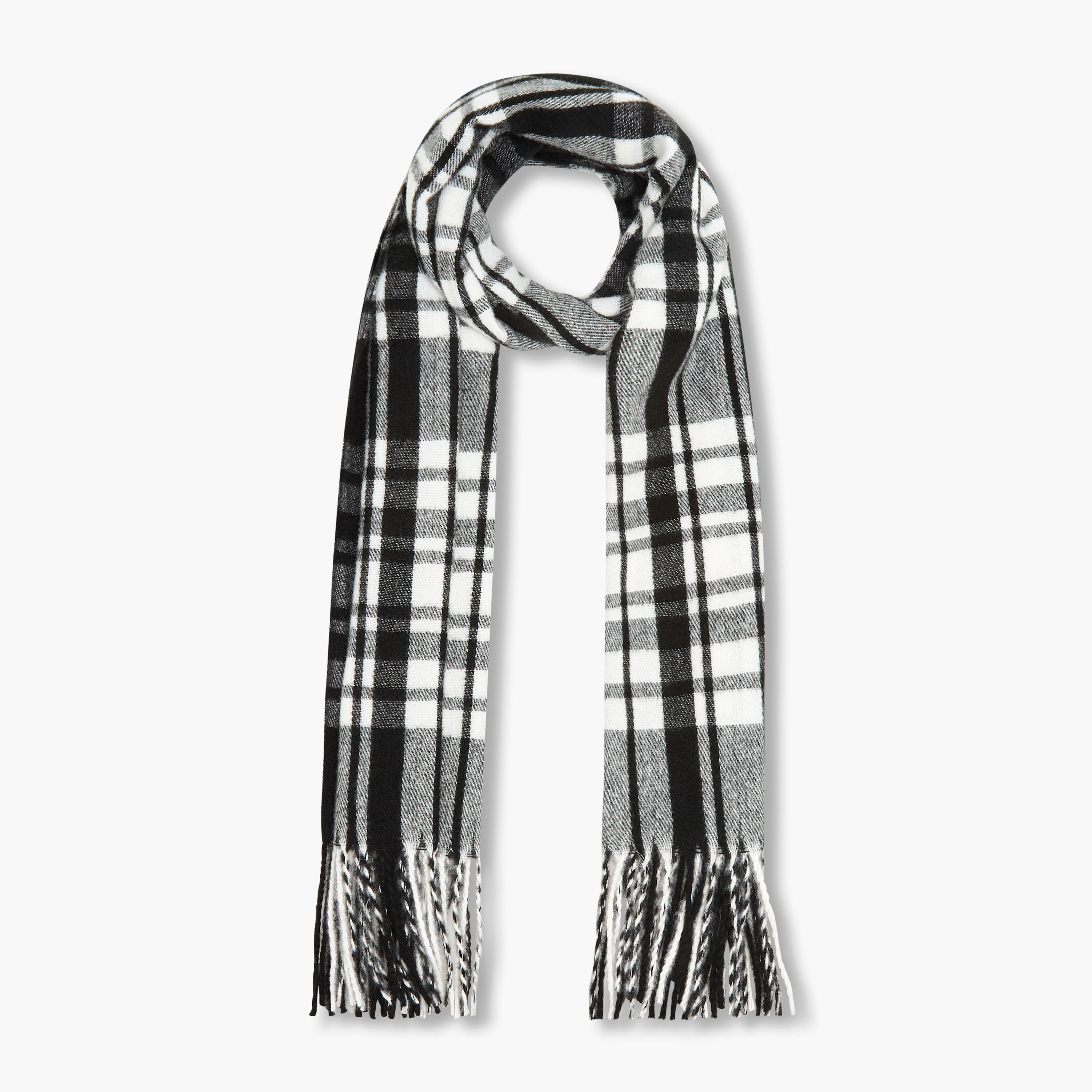 Checked Fringe Detail Scarf-men-scarvesandgloves-image-5