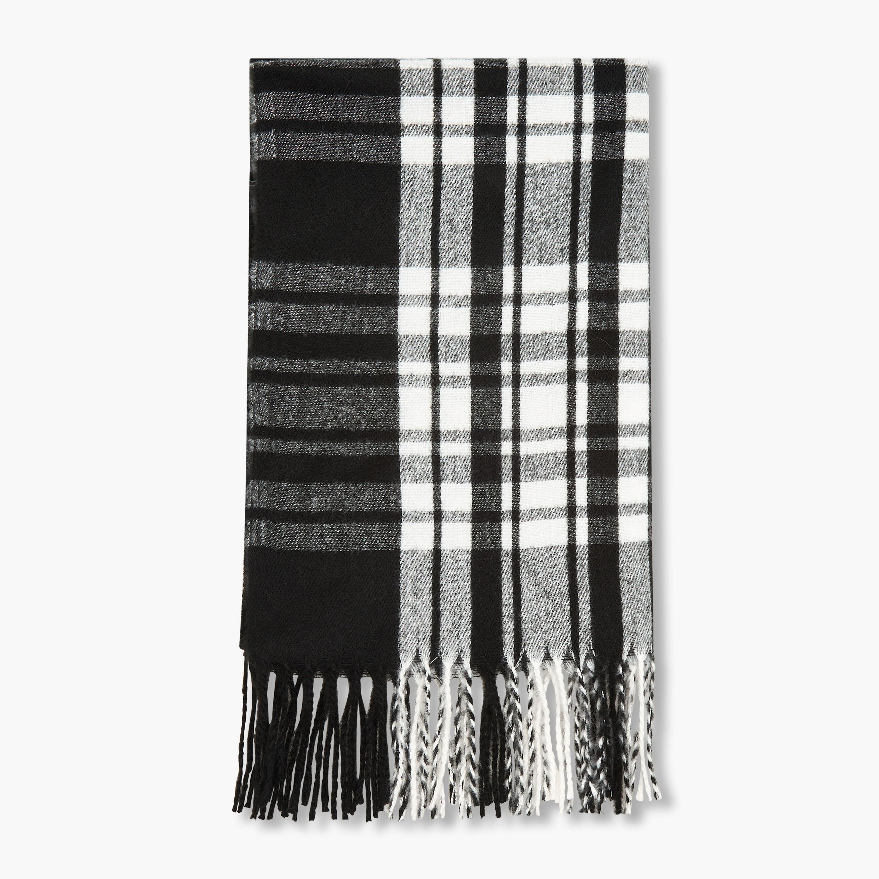 Checked Fringe Detail Scarf-men-scarvesandgloves-image-2