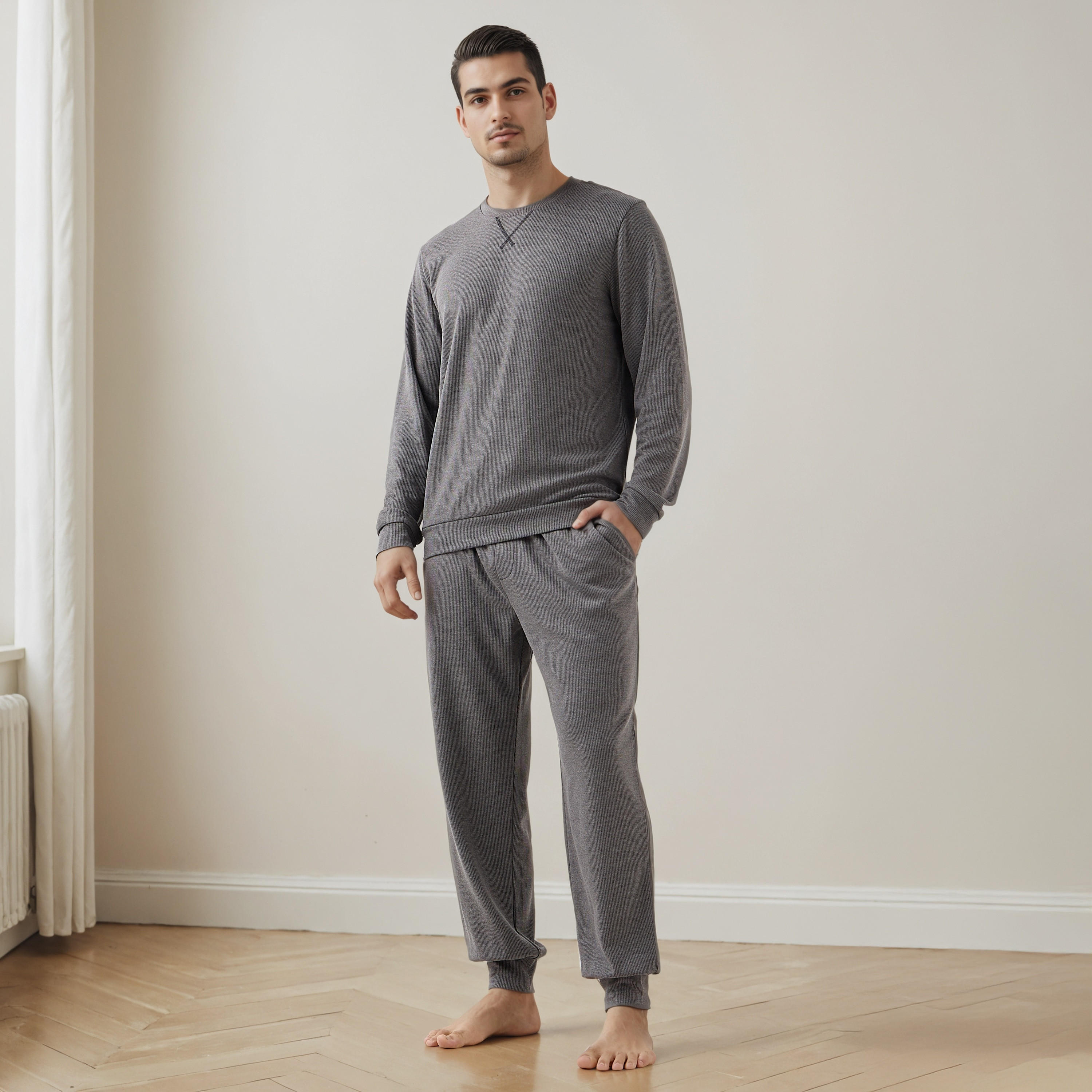 طقم بيجاما بارز الملمس-men-clothing-nightwear-sets-image-5