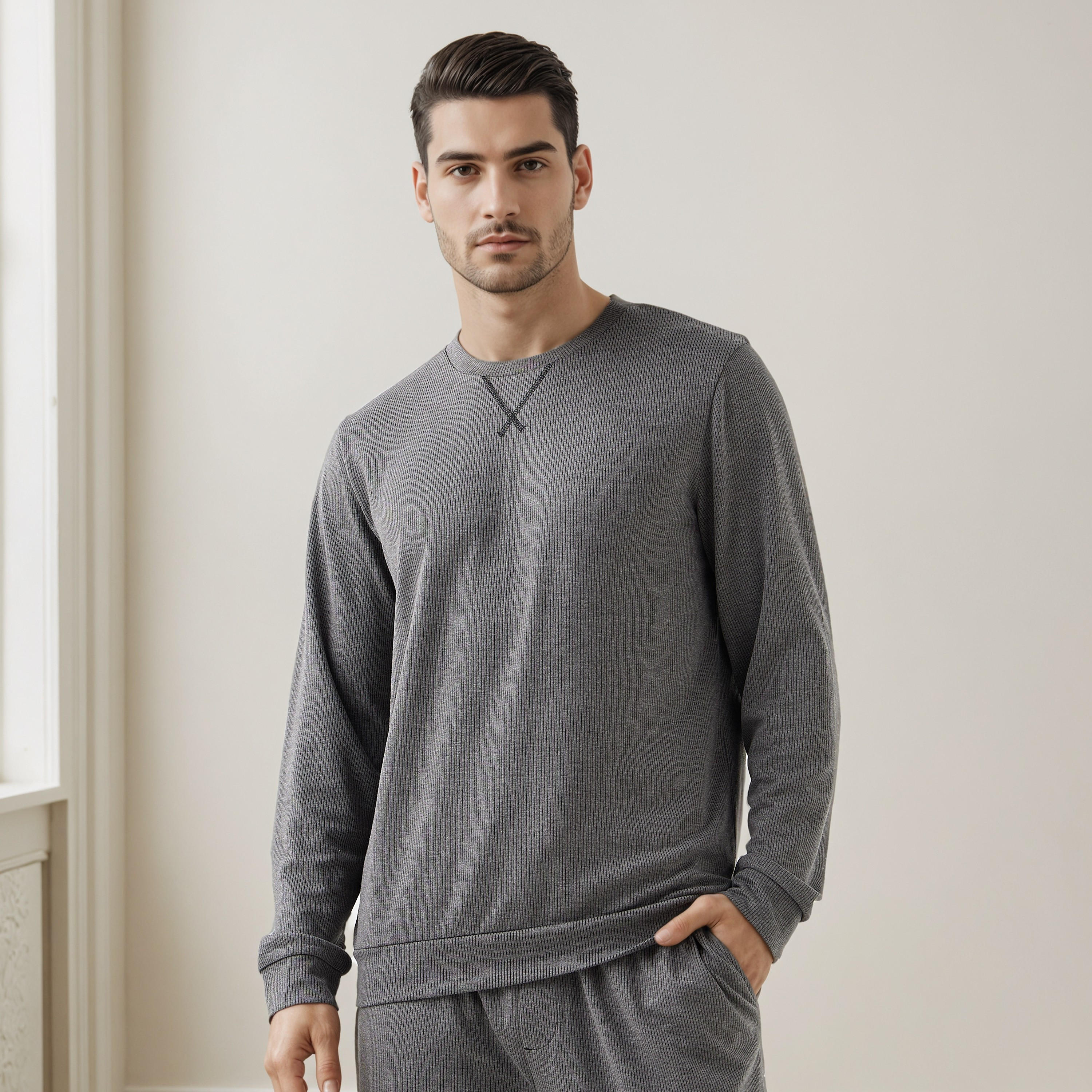 طقم بيجاما بارز الملمس-men-clothing-nightwear-sets-image-6