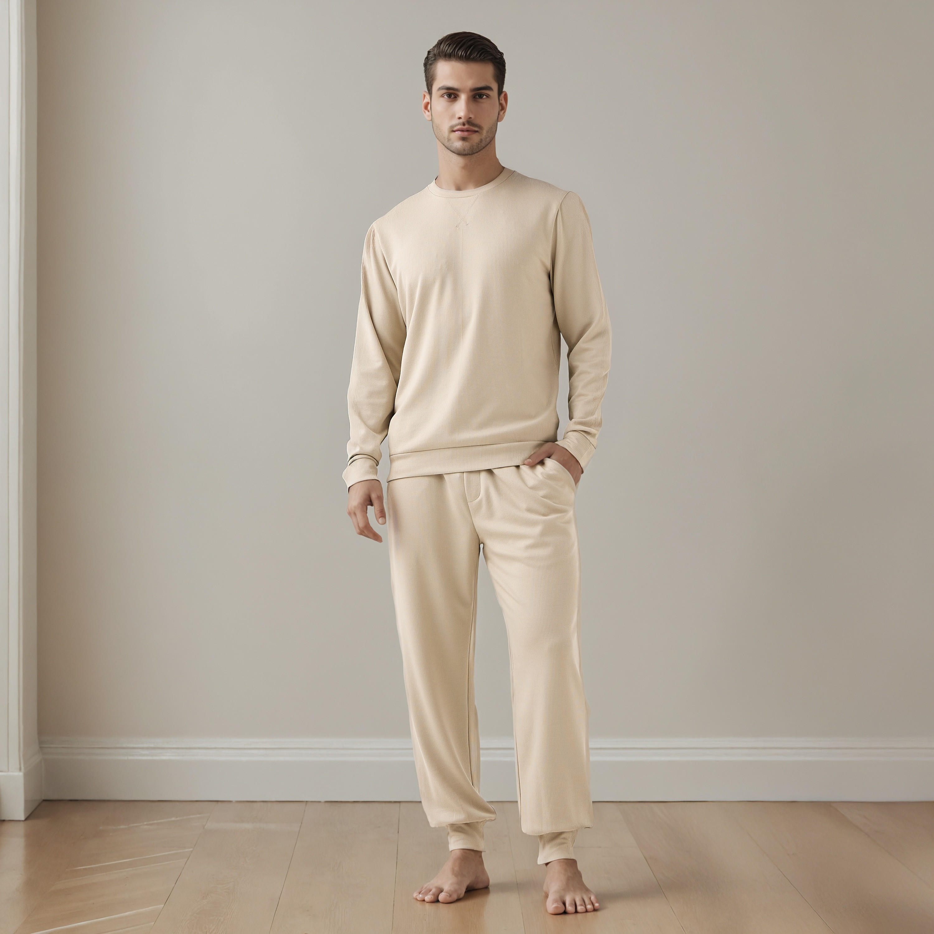 طقم بيجاما بارز الملمس-men-clothing-nightwear-sets-image-6