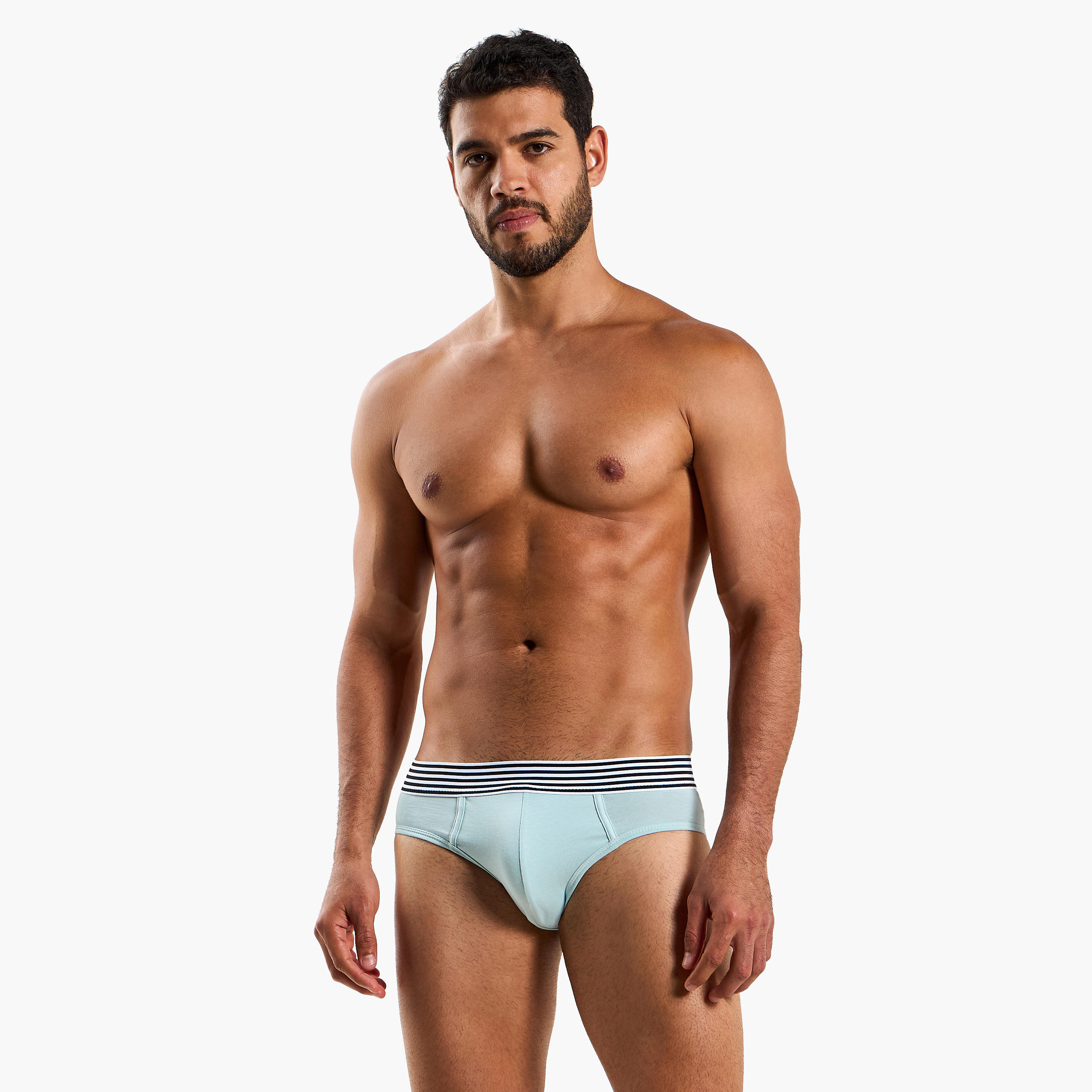سراويل قطن داخلية مقلمة بخصر مطاطي للرجال - طقم من 3-men-clothing-innerwear-underwear-image-3