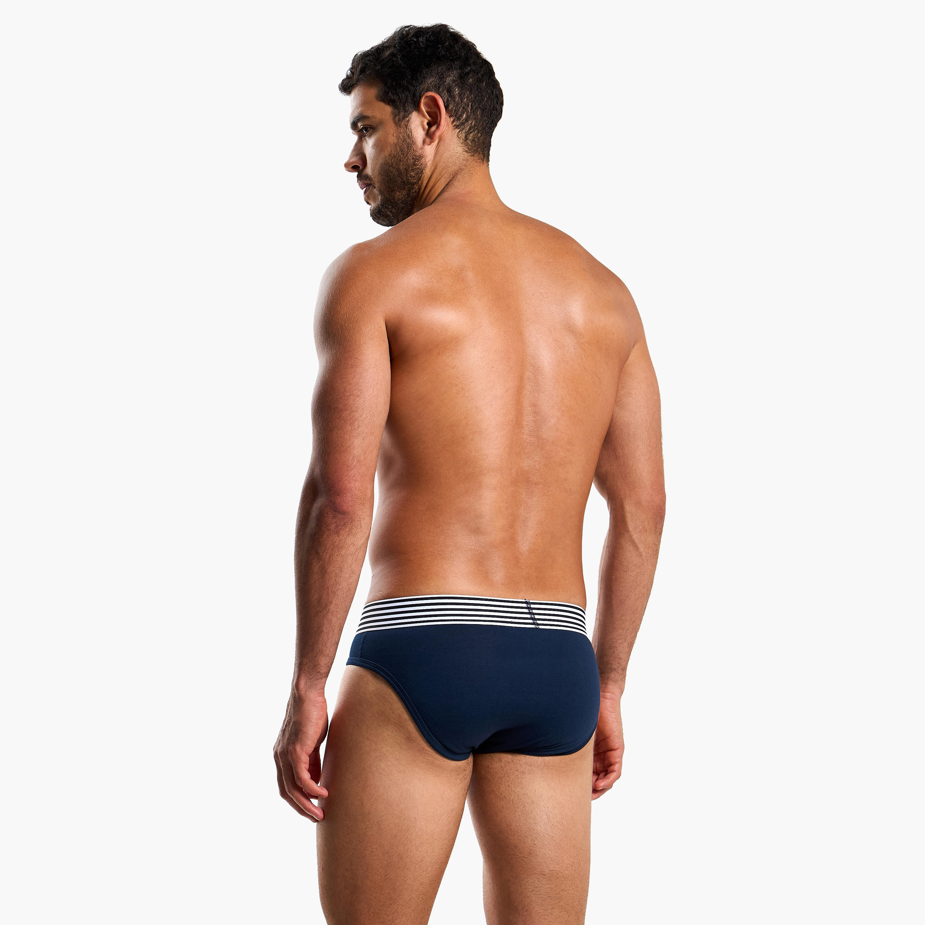 سراويل قطن داخلية مقلمة بخصر مطاطي للرجال - طقم من 3-men-clothing-innerwear-underwear-image-5