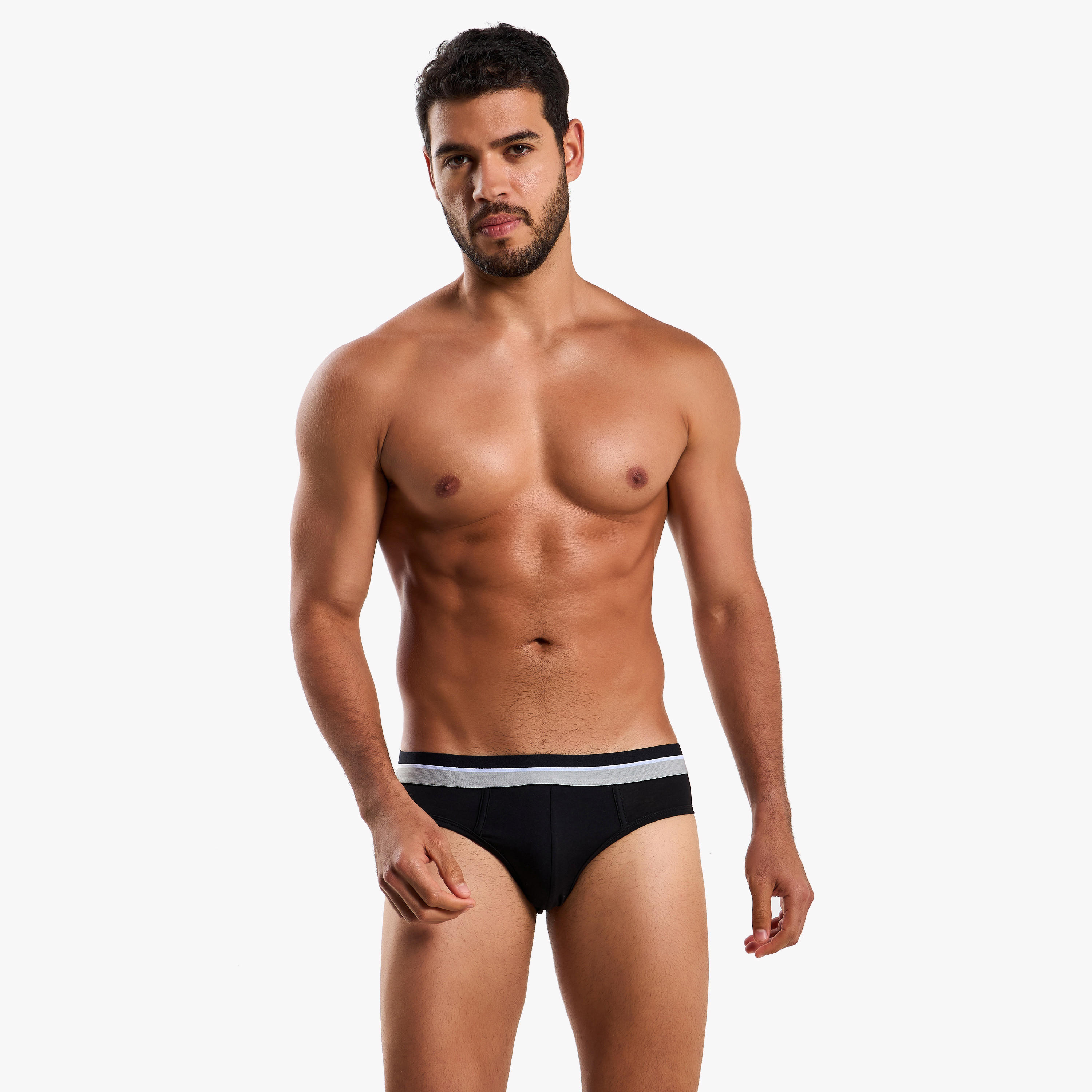 سراويل داخلية قطنية بخصر مطاطي بلون مغاير للرجال - طقم من 3-men-clothing-innerwear-underwear-image-3