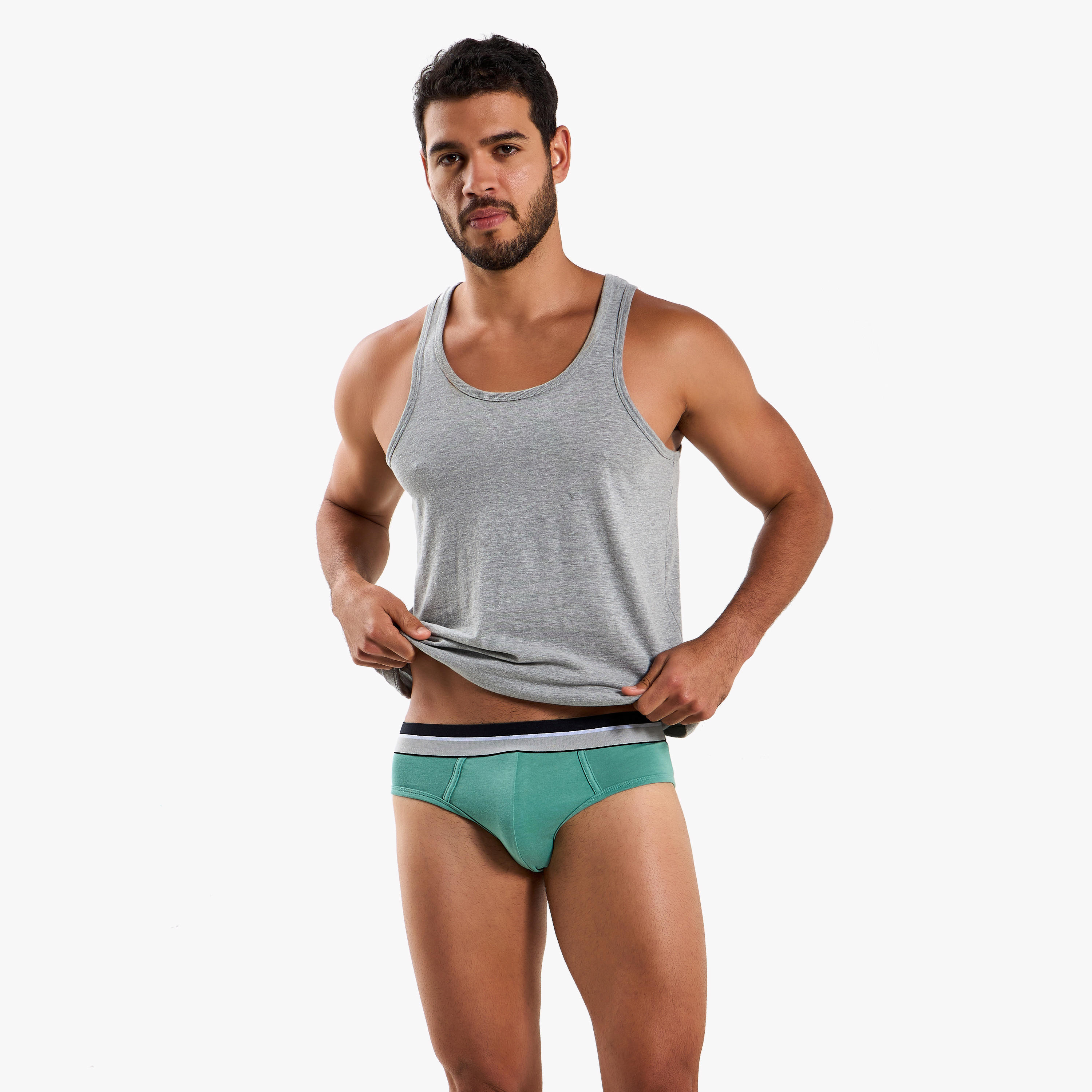 سراويل داخلية قطنية بخصر مطاطي بلون مغاير للرجال - طقم من 3-men-clothing-innerwear-underwear-image-4