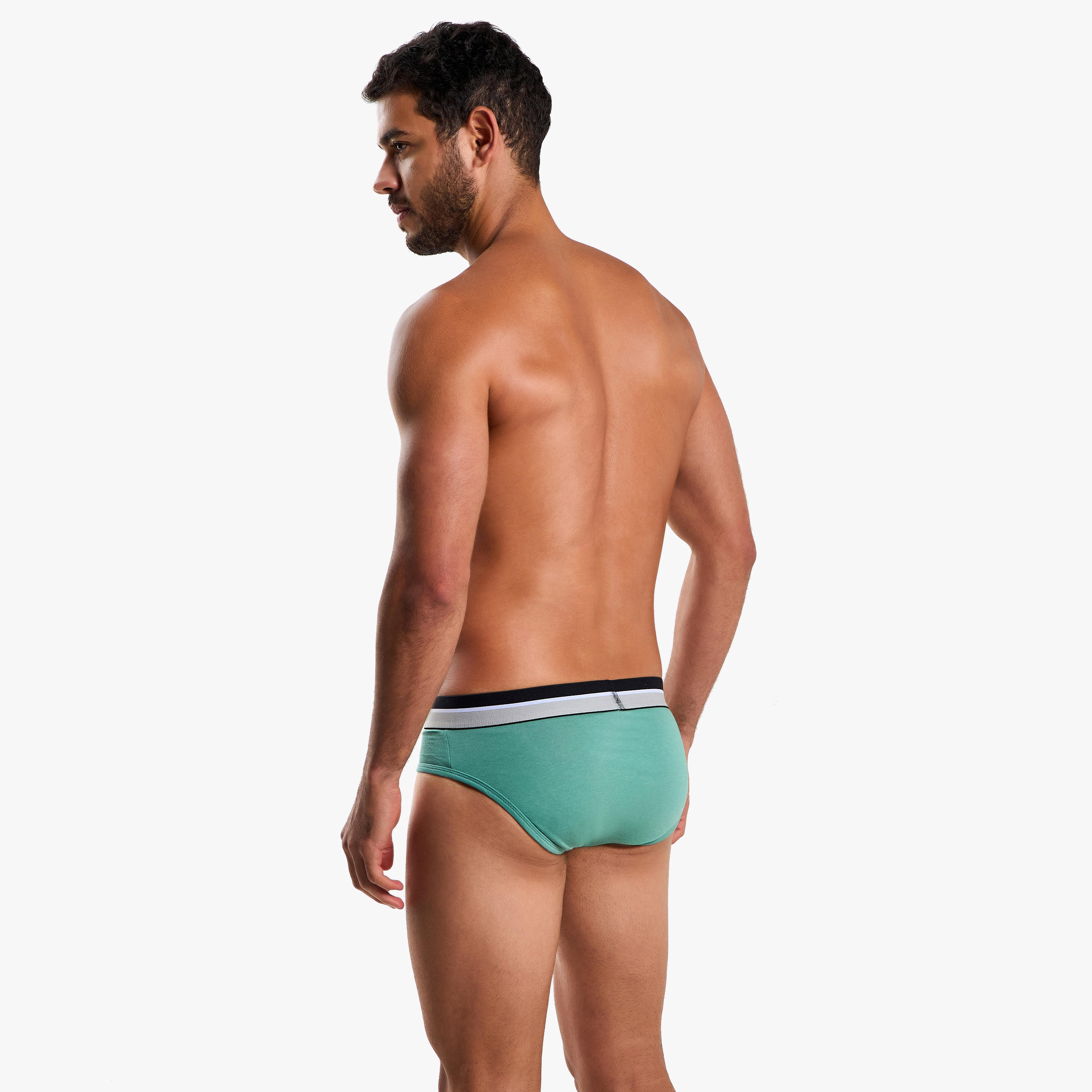سراويل داخلية قطنية بخصر مطاطي بلون مغاير للرجال - طقم من 3-men-clothing-innerwear-underwear-image-5