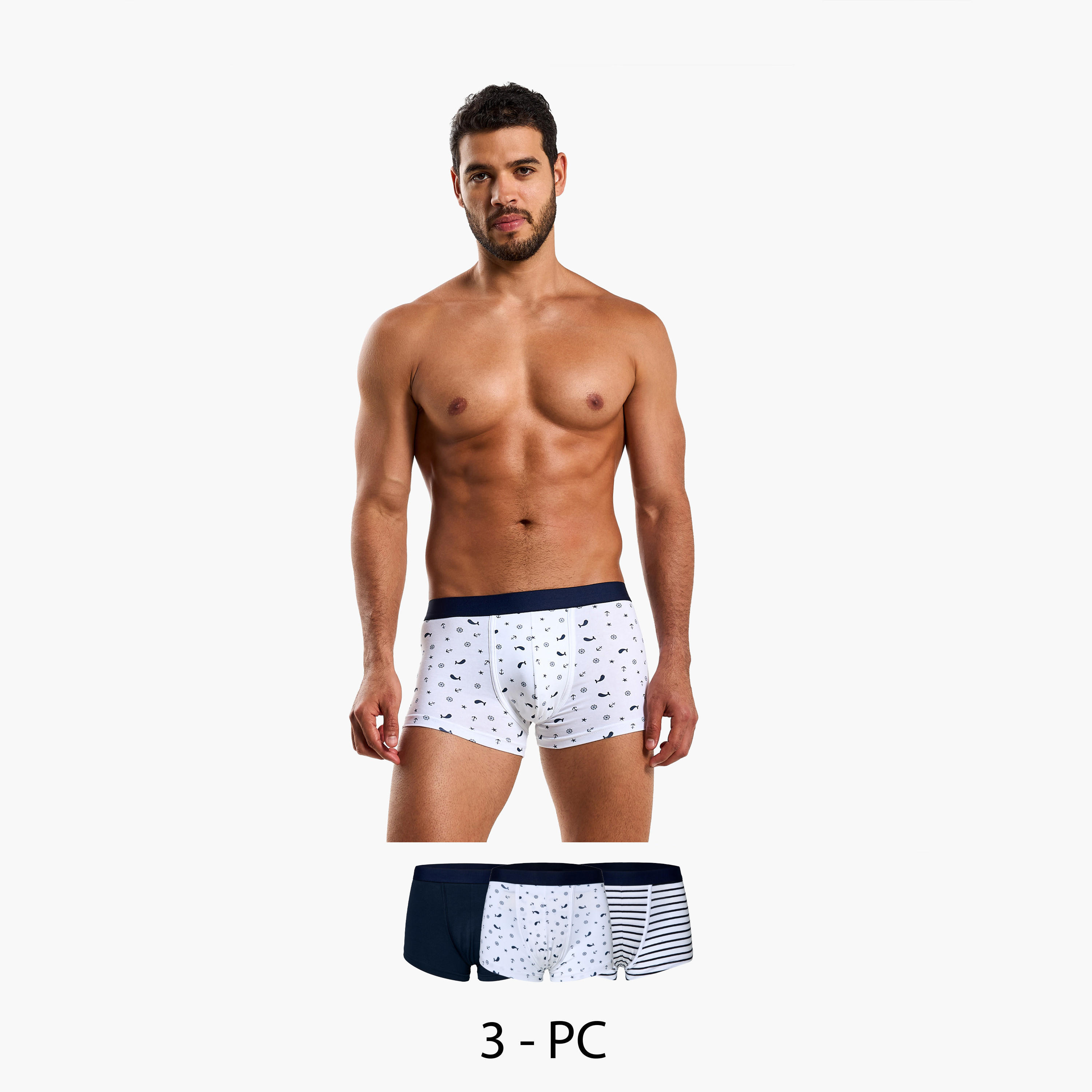 سراويل ترانك قطن هيبستر داخلية للرجال - طقم من 3-men-clothing-innerwear-underwear-image-1