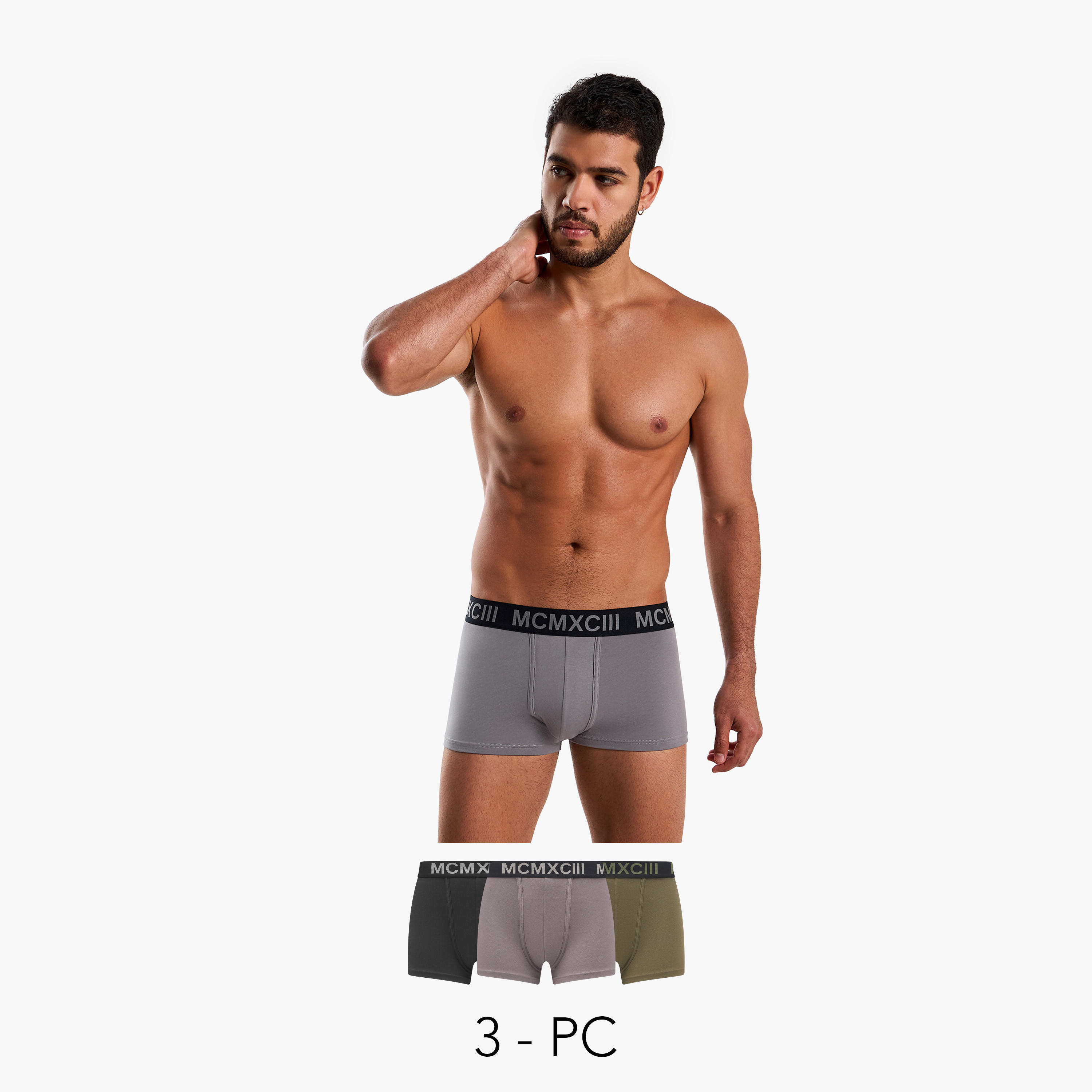 سراويل داخلية بخصر مطاطي وطبعات للرجال - عبوة 3 قطع-men-clothing-innerwear-underwear-image-1
