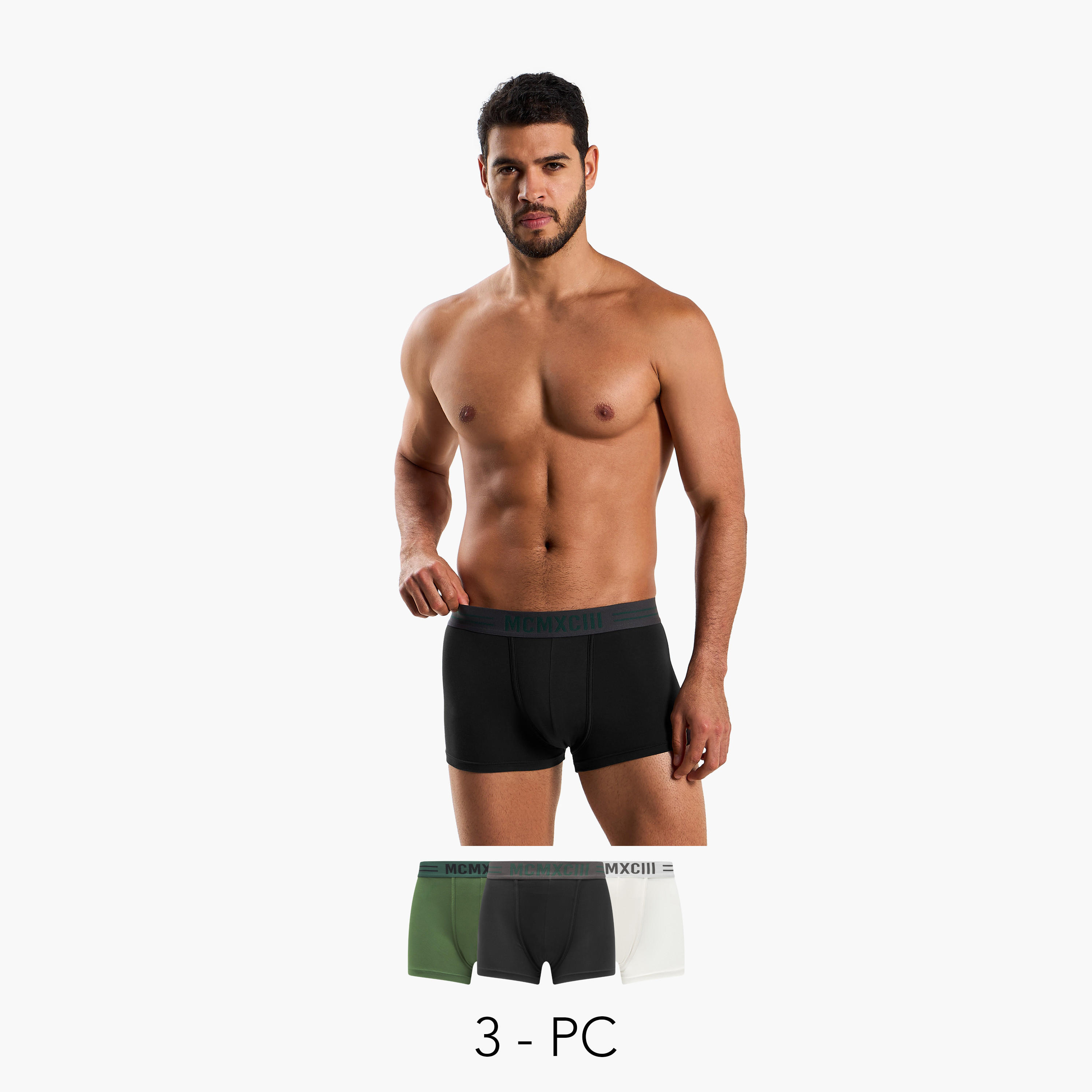 سراويل داخلية هيبستر بخصر مطاطي وطبعات للرجال - عبوة 3 قطع-men-clothing-innerwear-underwear-image-1