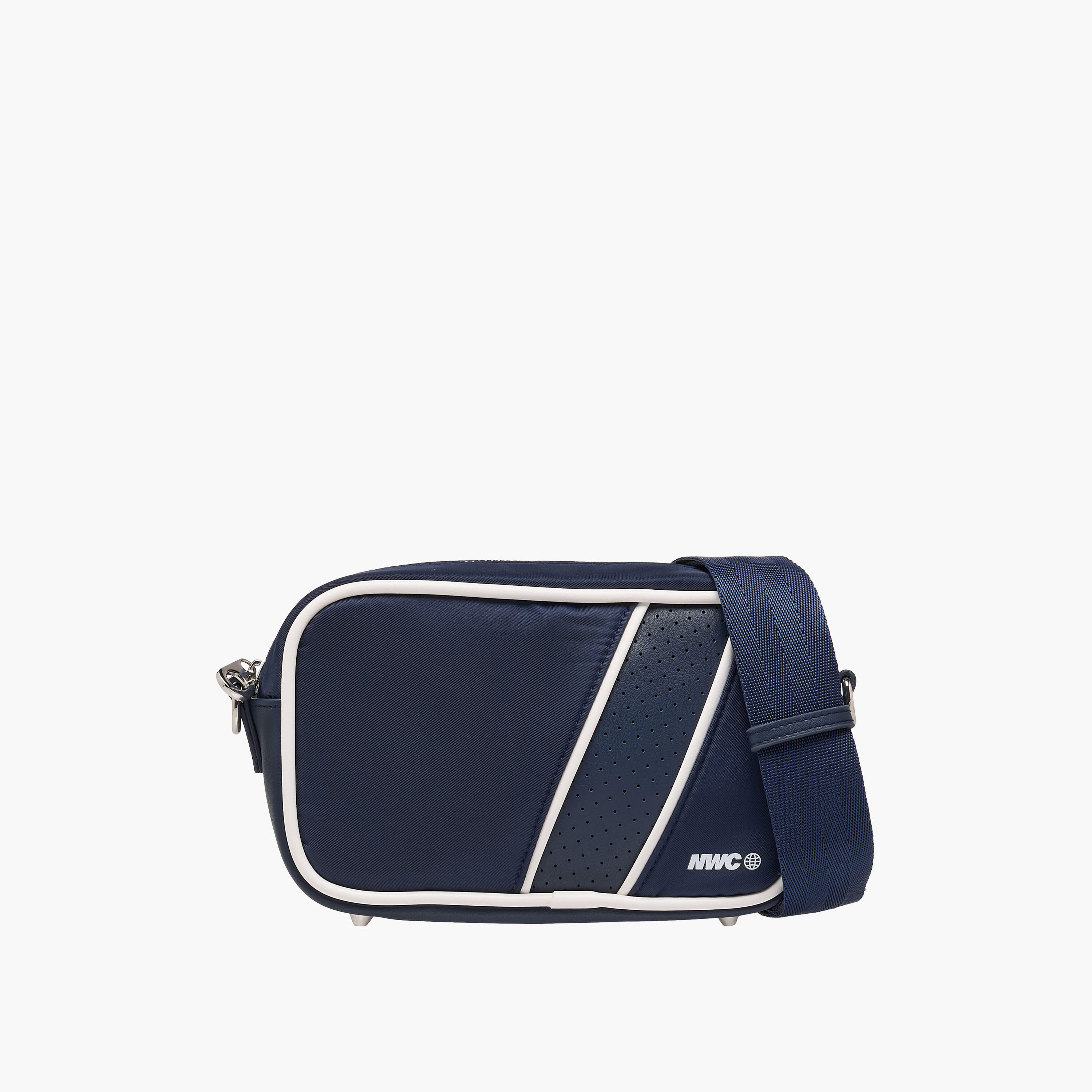 Men Panelled Crossbody Bag with Adjustable Strap-men-bags-image-1