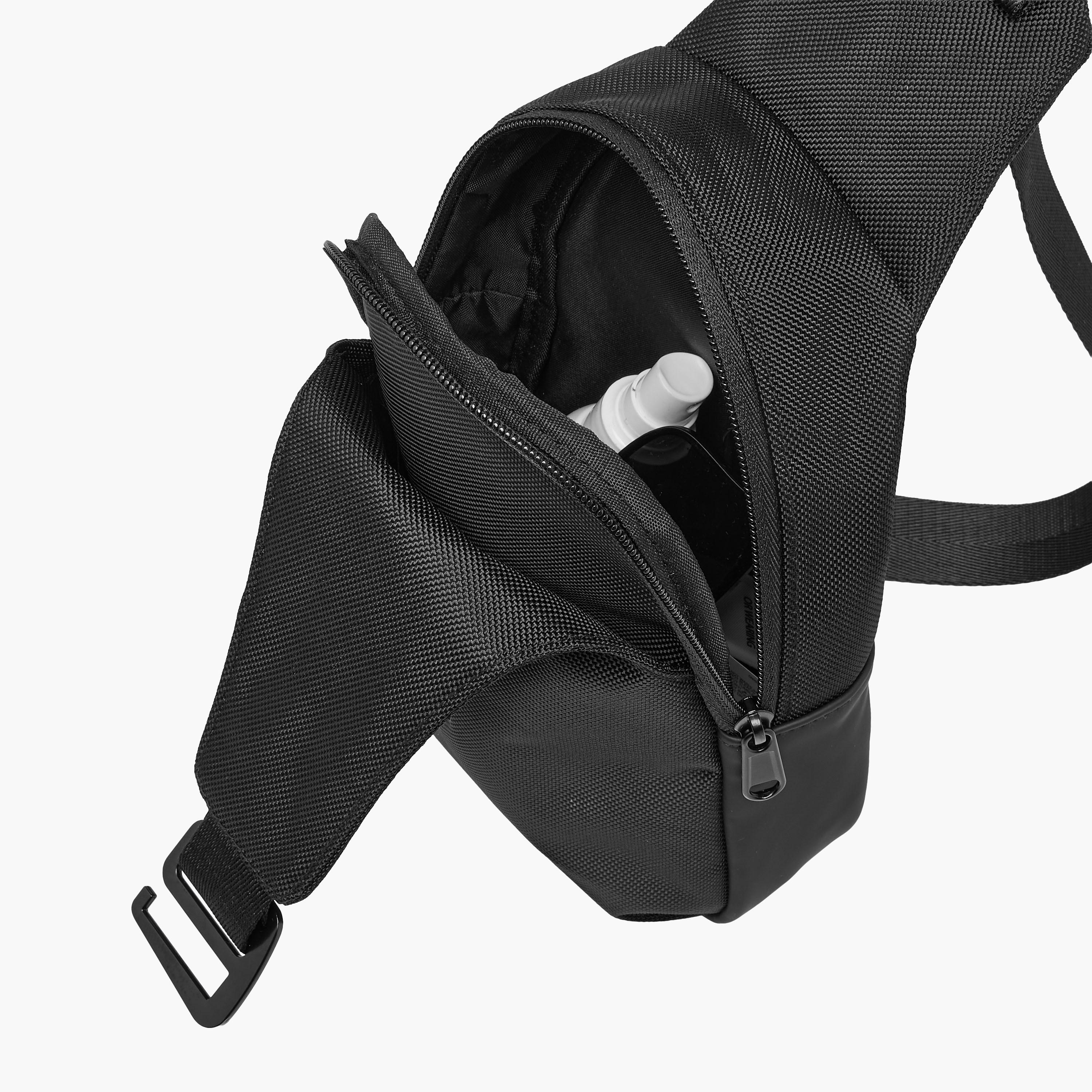 Textured Sling Backpack with Adjustable Strap-men-bags-image-7