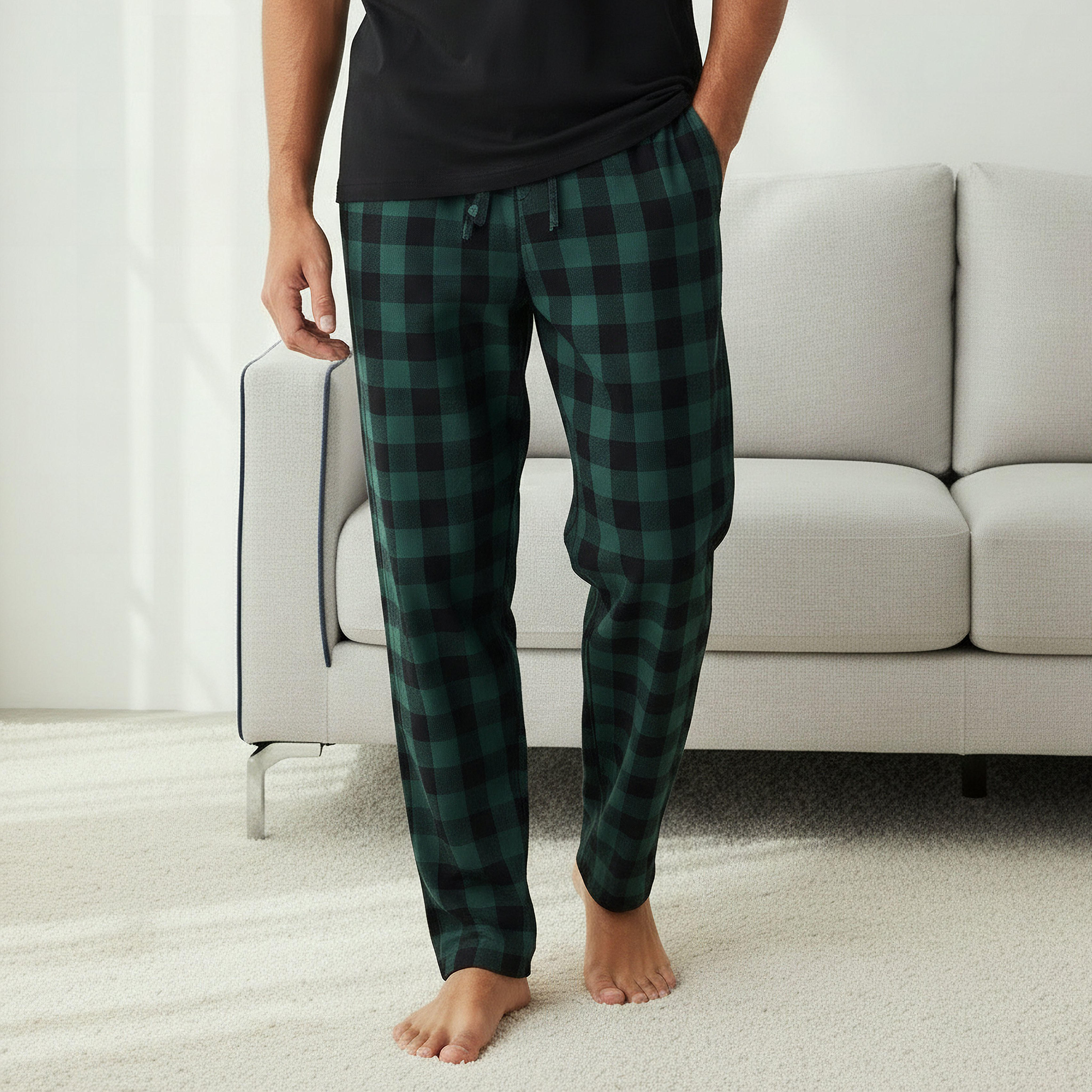 Men Cotton Checked Nightwear Set-men-clothing-nightwear-sets-image-4