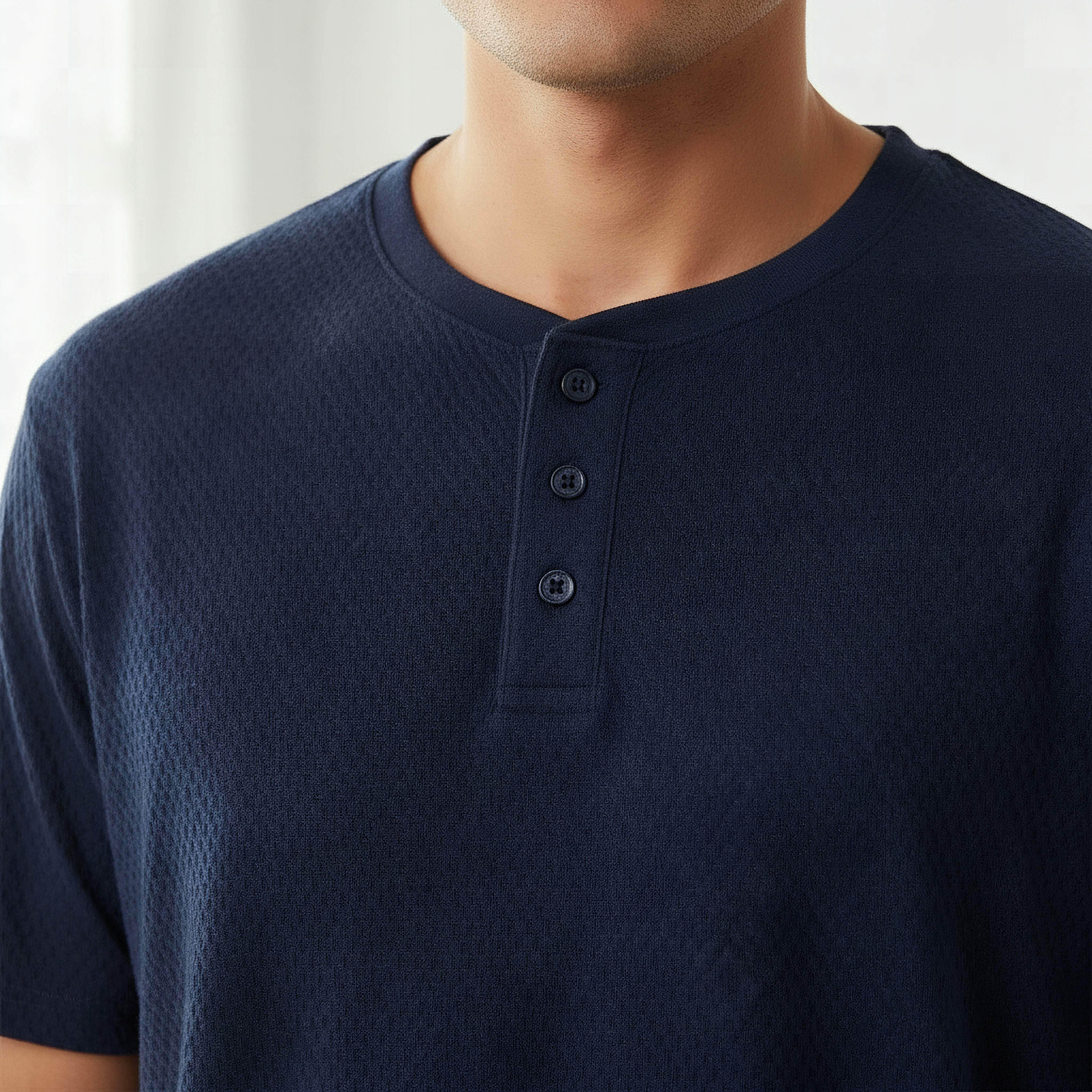 طقم نوم قطن رجالي مخطط بأزرار-men-clothing-nightwear-sets-image-5