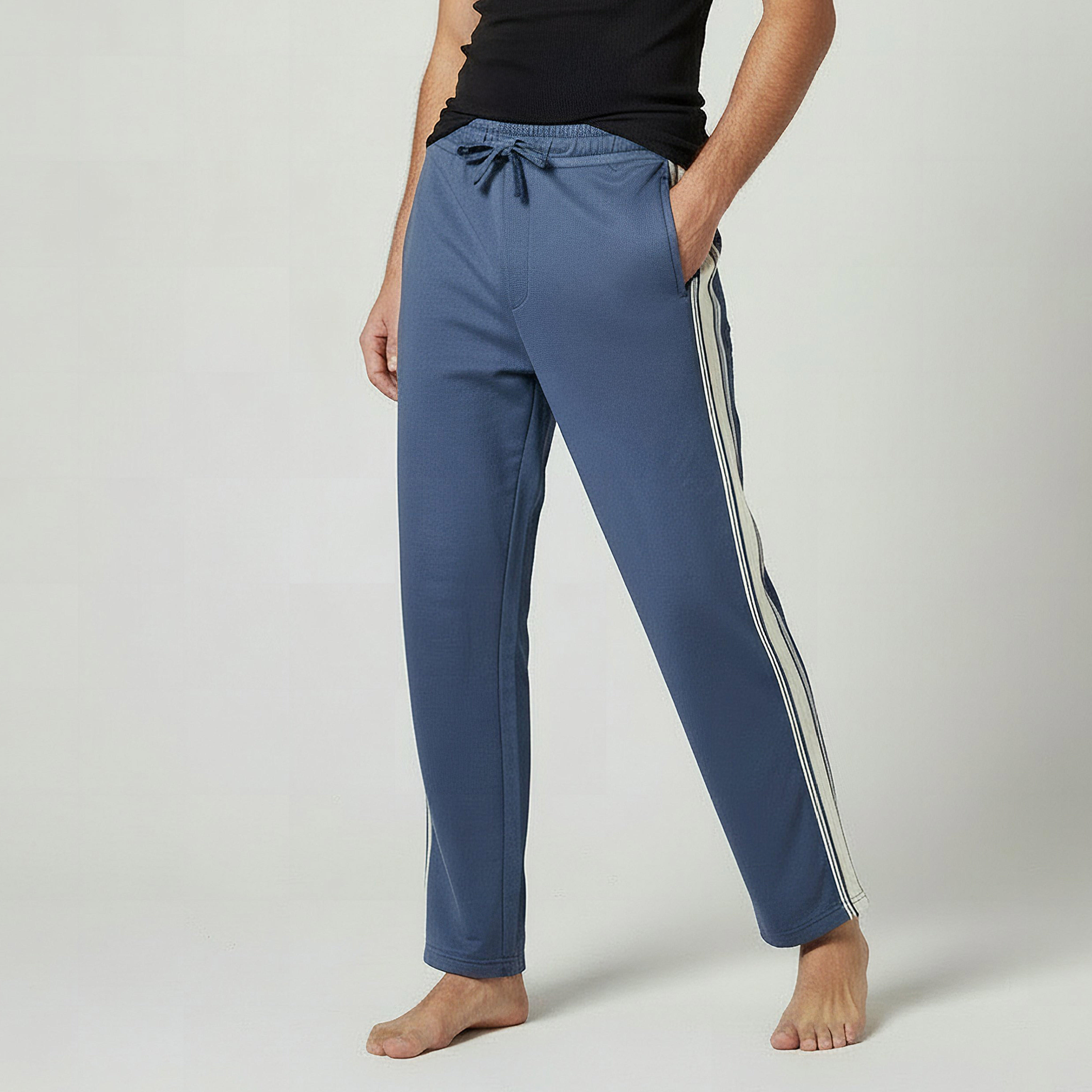 Men Straight-Leg Knit Pants with Tape Detail-men-clothing-bottoms-trousersandchinos-trousers-image-1