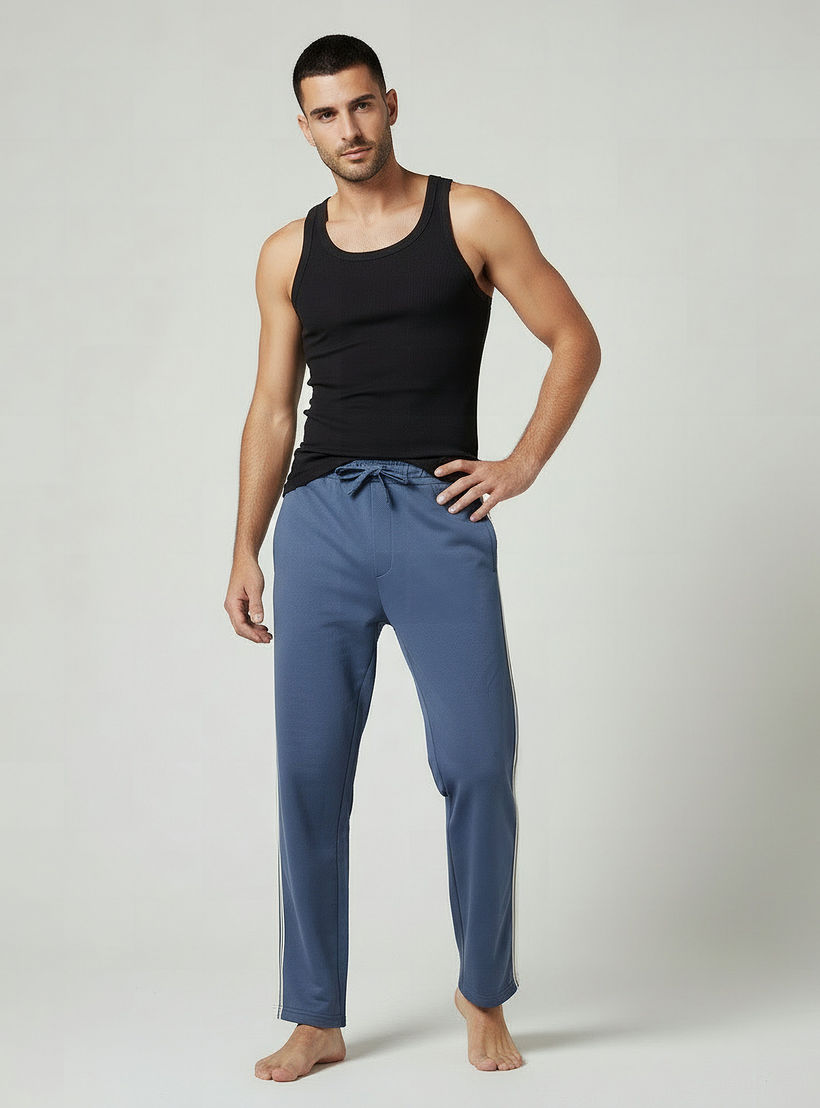 Men Straight-Leg Knit Pants with Tape Detail-men-clothing-bottoms-trousersandchinos-trousers-image-2