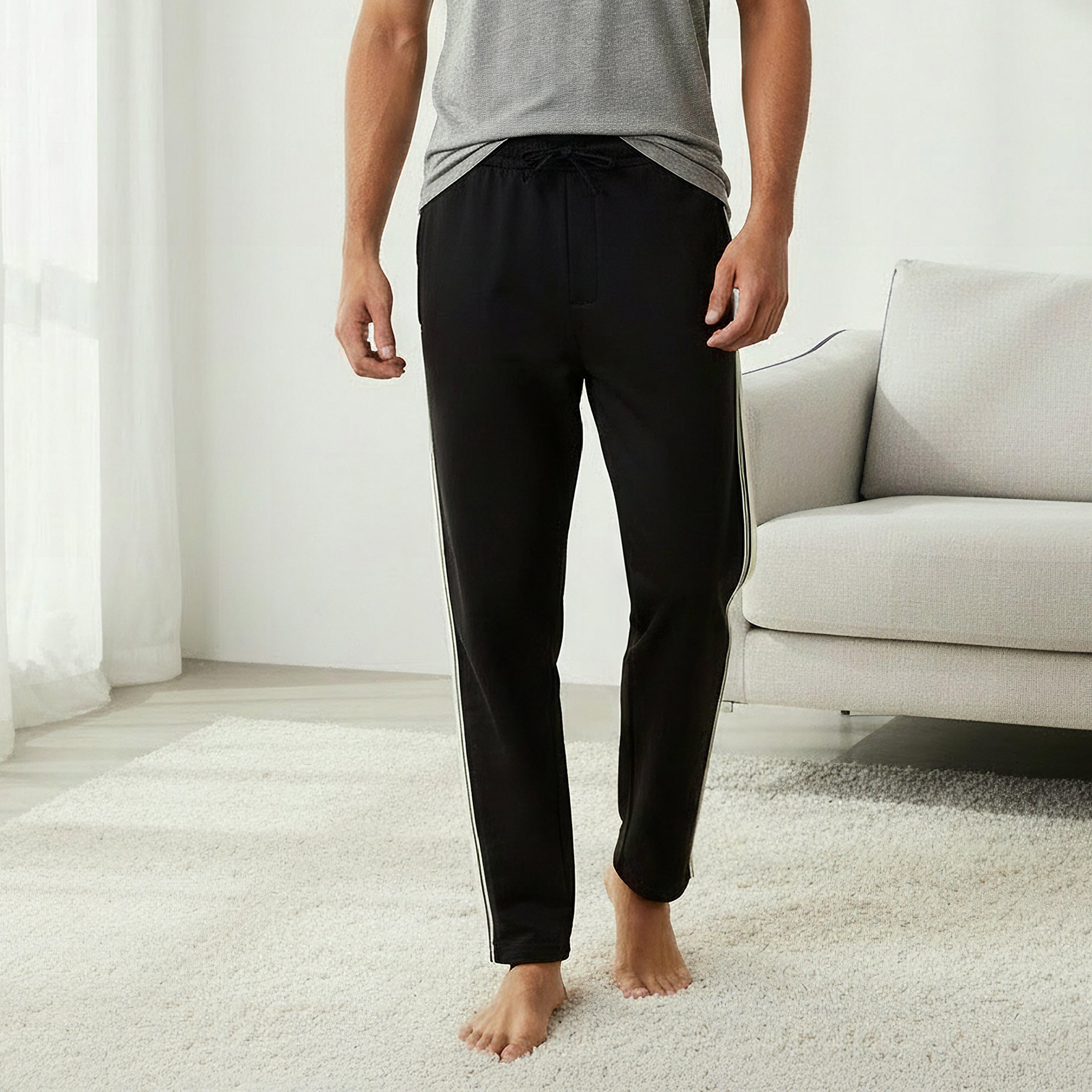بنطال بقصّة مستقيمة محاك بشريط جانبي للرجال-men-clothing-bottoms-trousersandchinos-trousers-image-1
