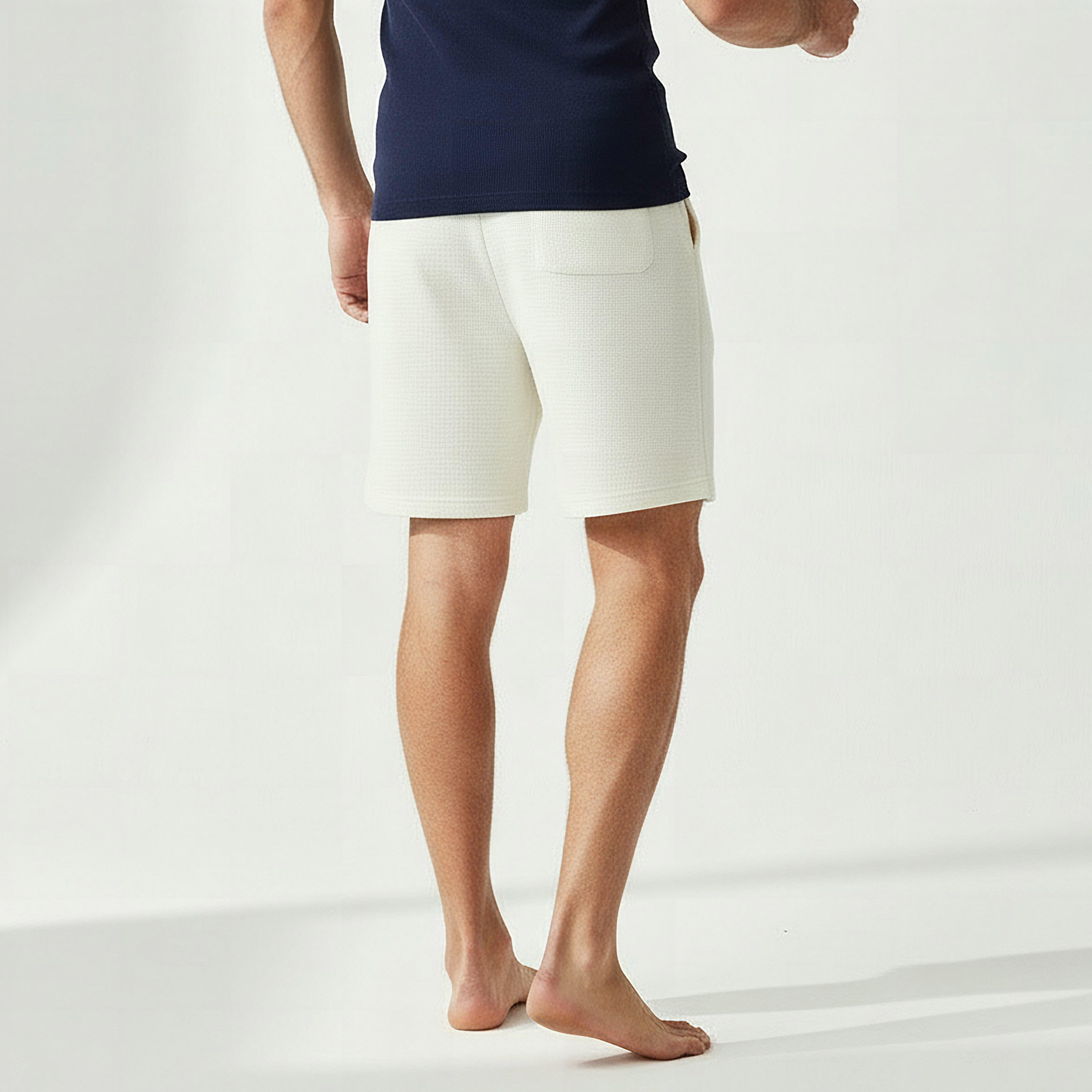 Men Flexi Waist Shorts Cotton-men-clothing-bottoms-shorts-image-3