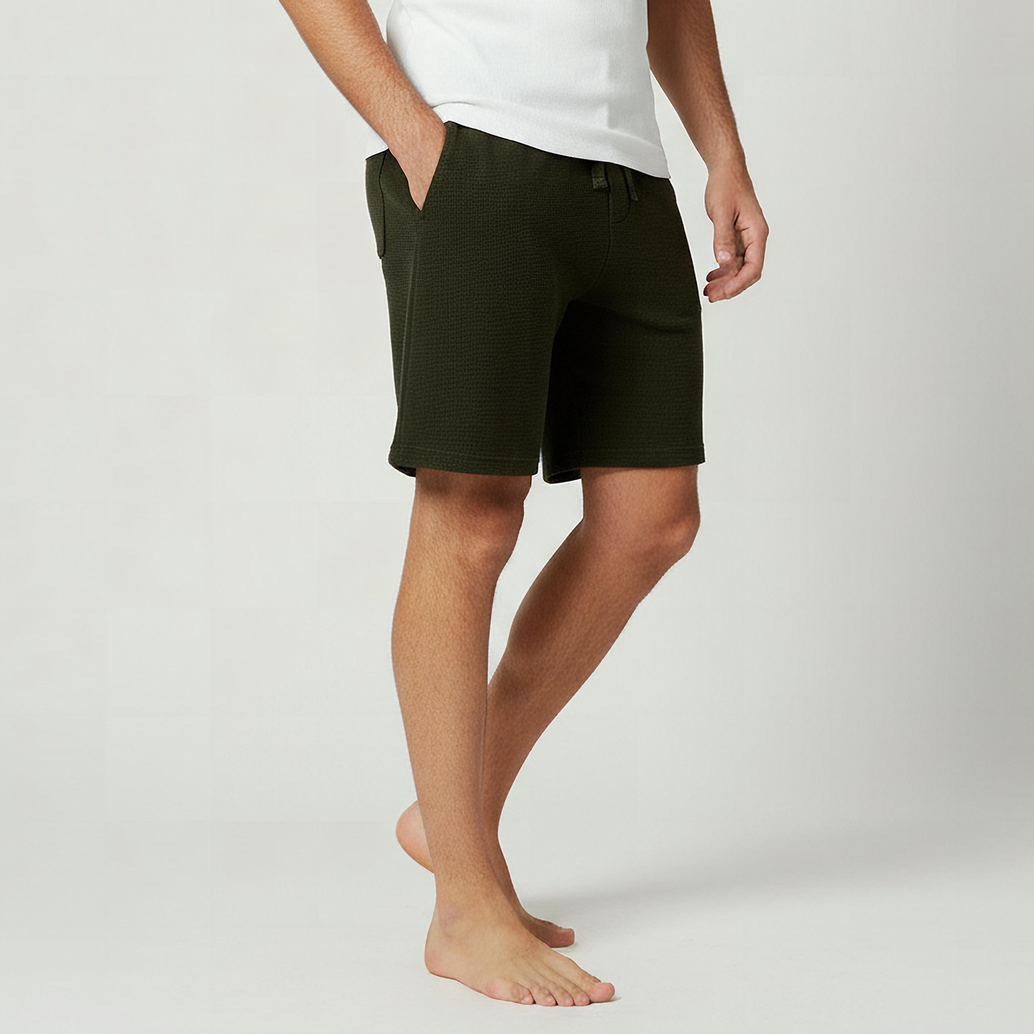 Men Flexi Waist Shorts Cotton-men-clothing-bottoms-shorts-image-1