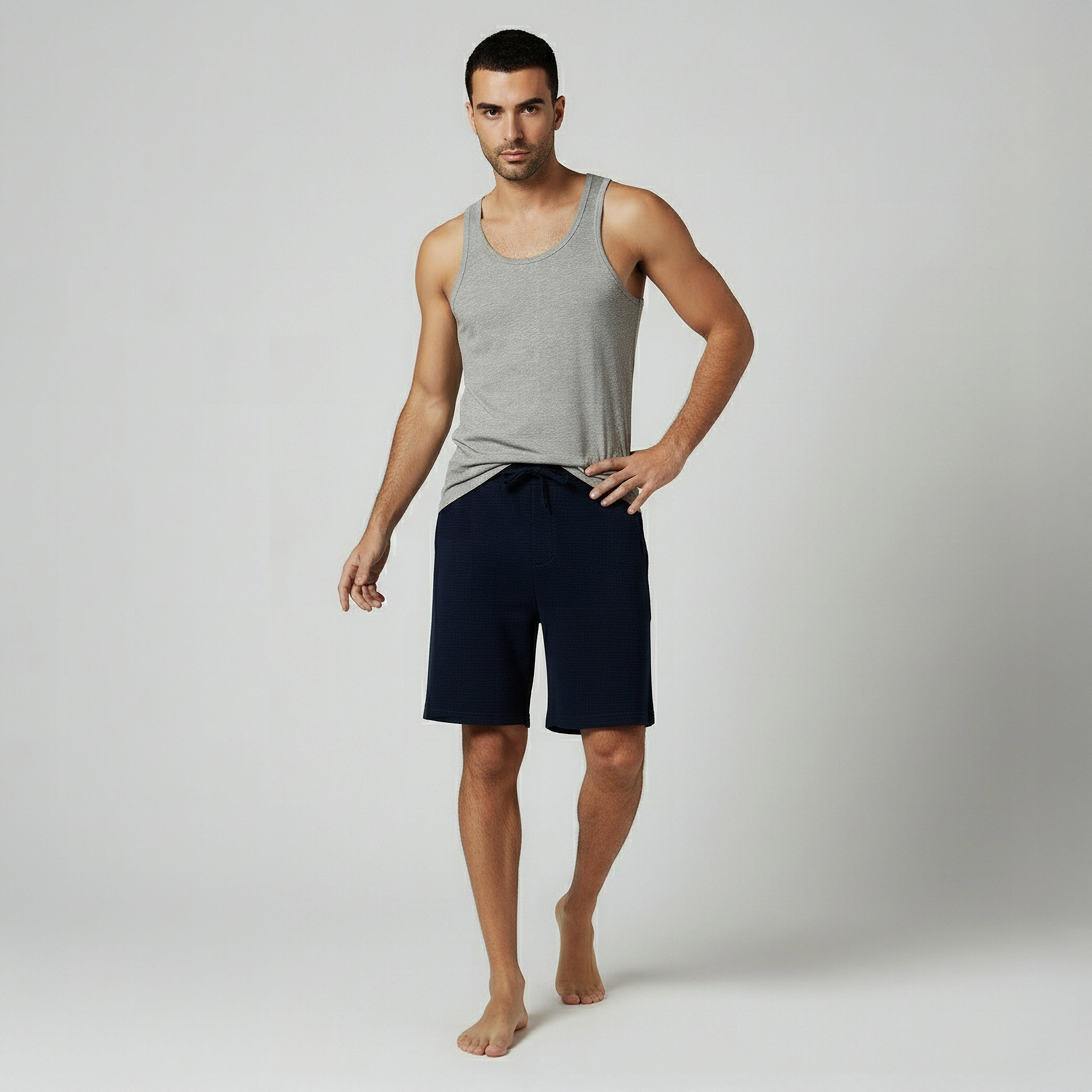 شورت قطن بخصر مرن للرجال-men-clothing-bottoms-shorts-image-3