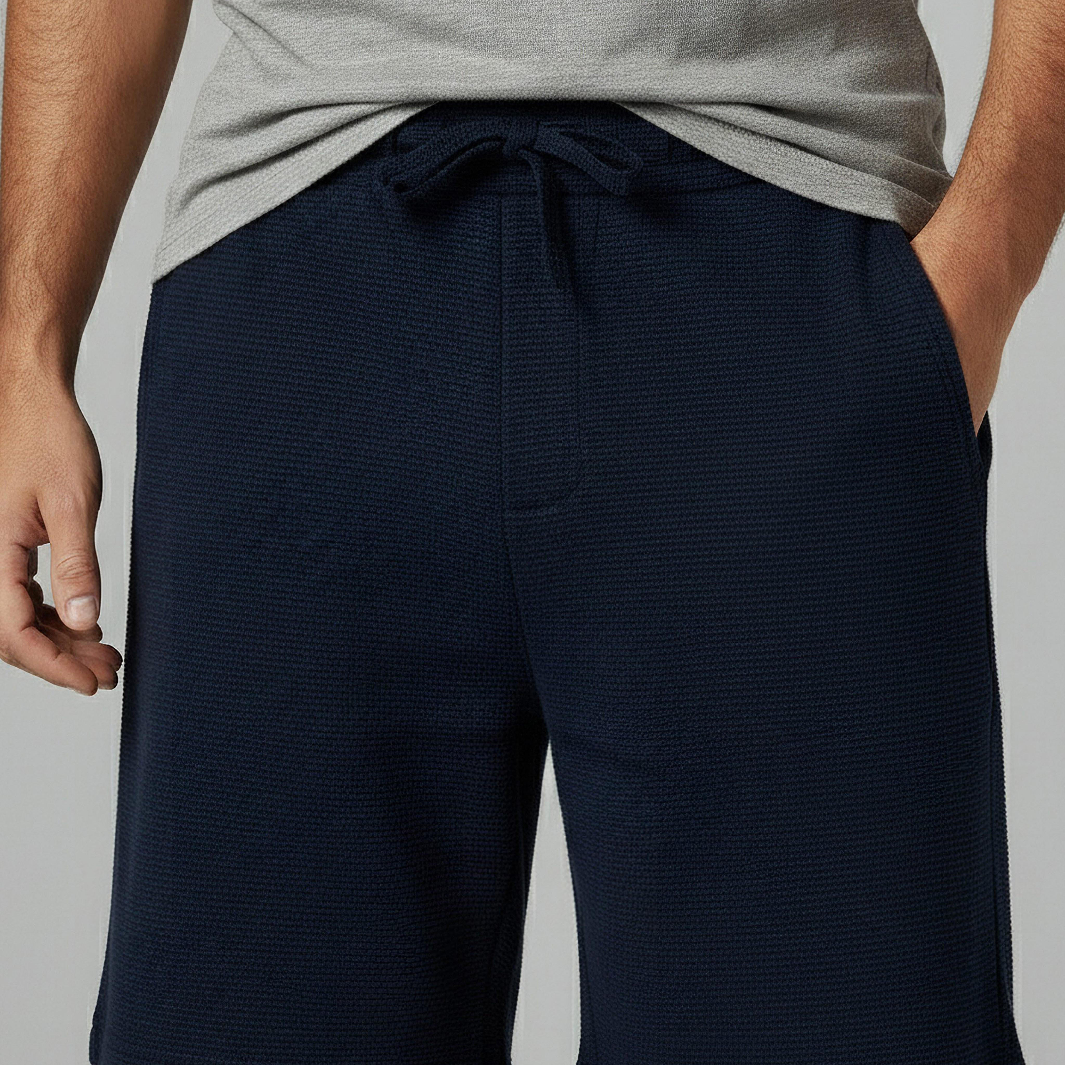 Men Flexi Waist Shorts Cotton-men-clothing-bottoms-shorts-image-4