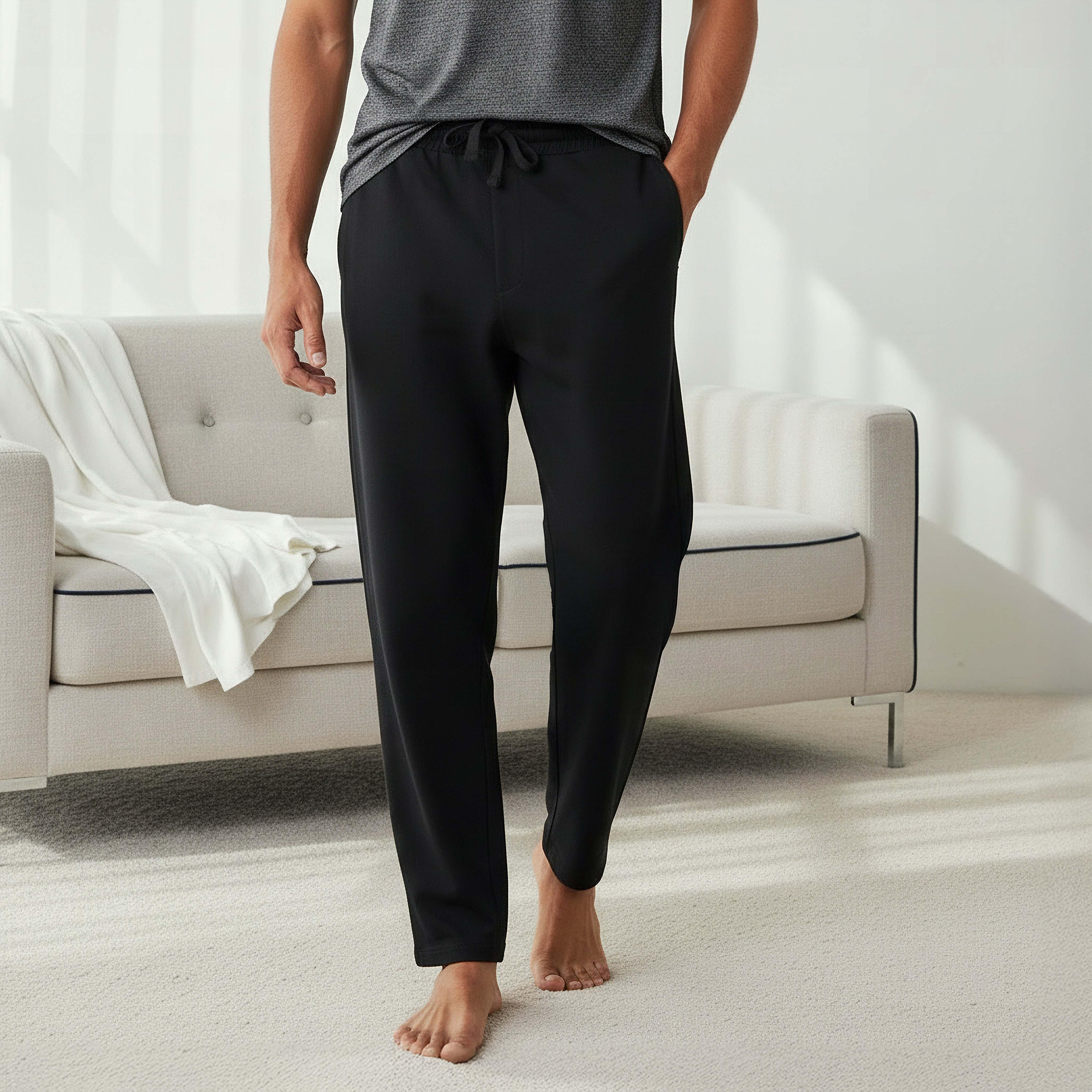 Men Cotton Textured Drawstring Closure Nightwear Set-men-clothing-nightwear-sets-image-4