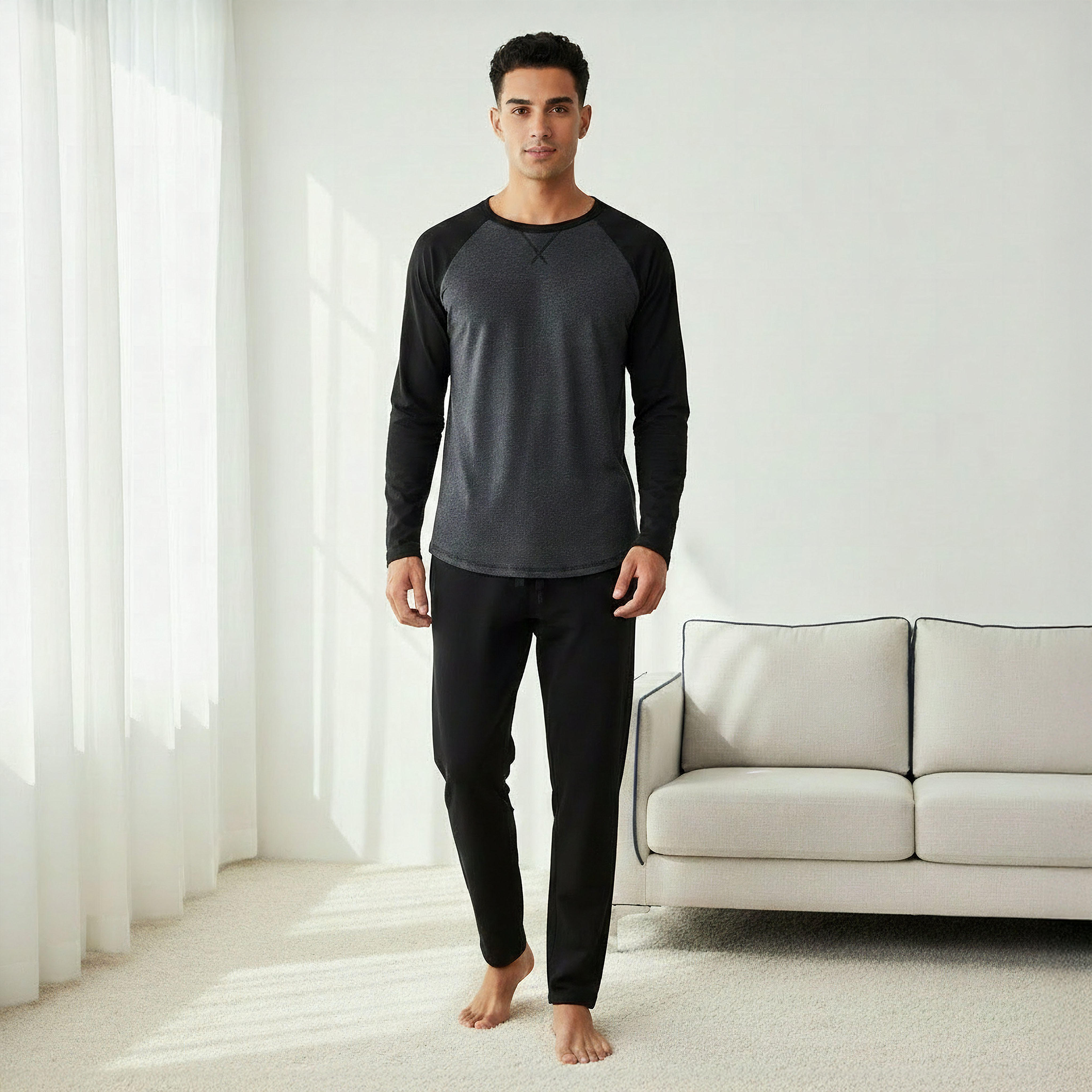 Men Color Block Nightwear Set-men-clothing-nightwear-sets-image-1
