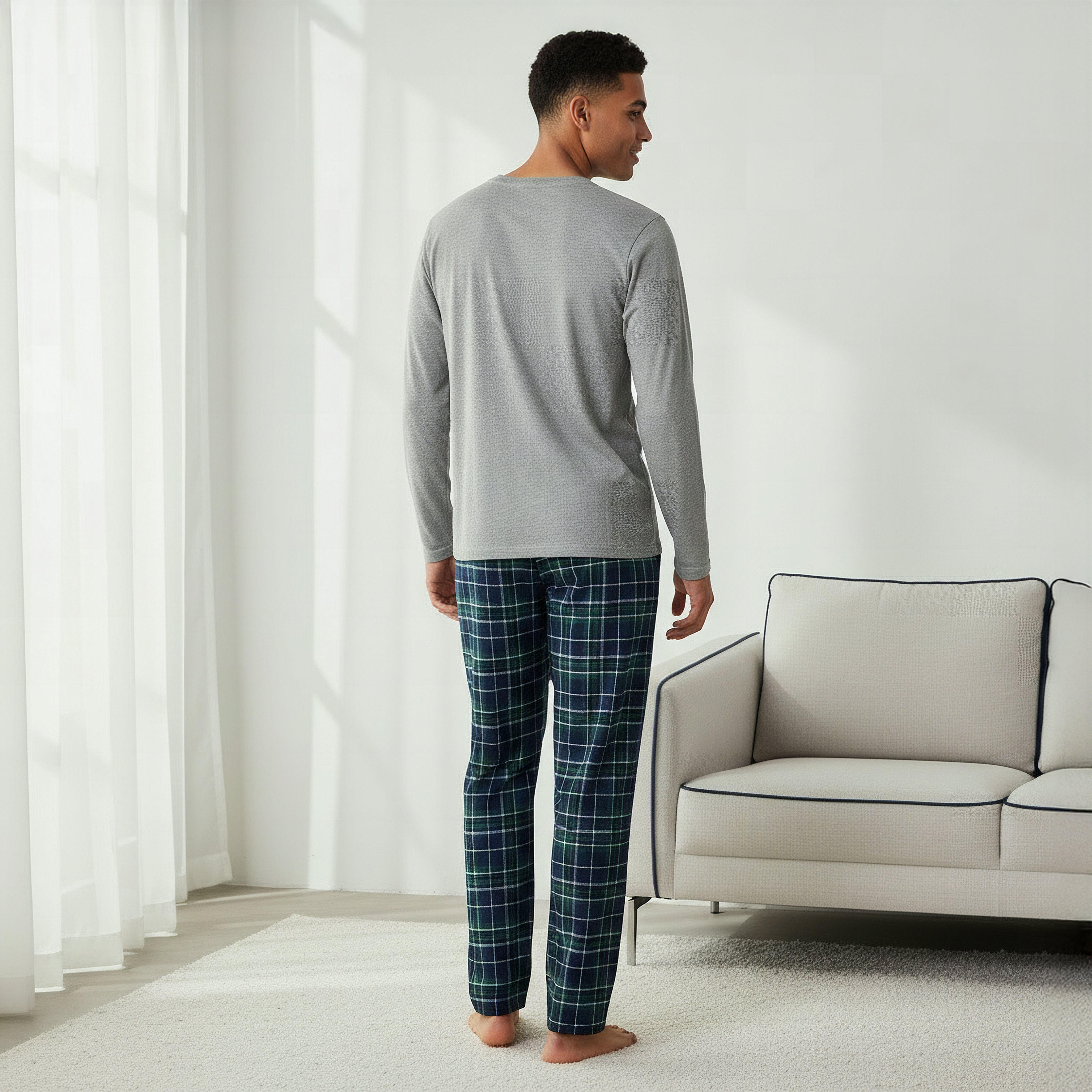 Men Checked Nightwear Set-men-clothing-nightwear-sets-image-3