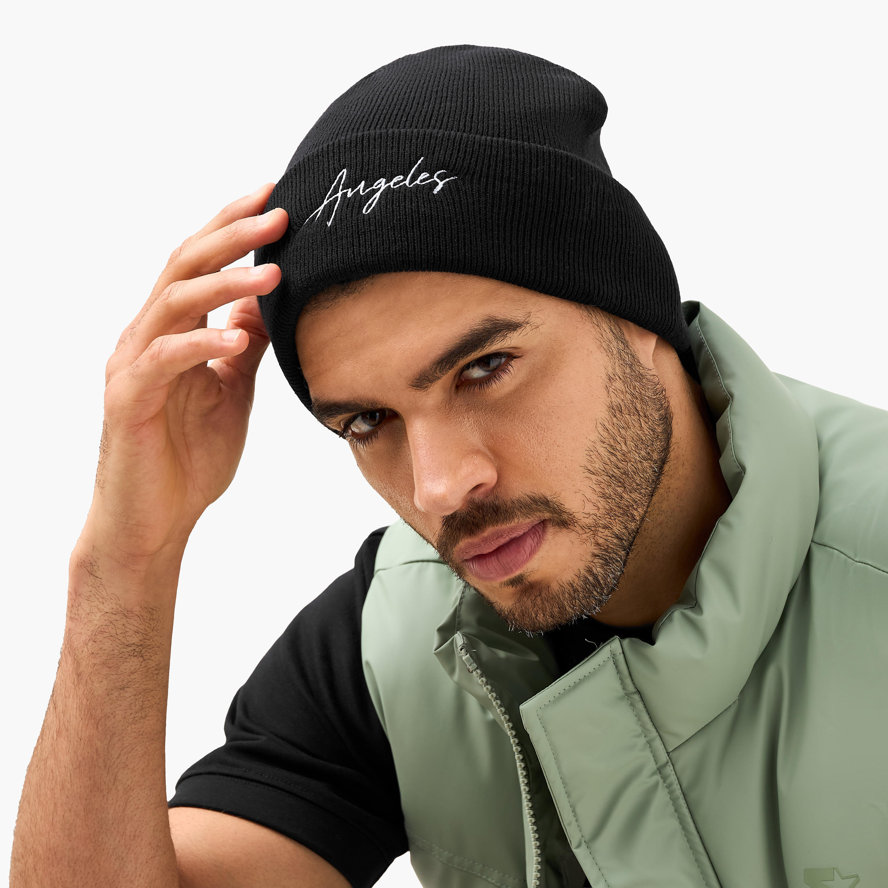 Men Beanie with Embroidery - Set of 2-men-caps-image-2