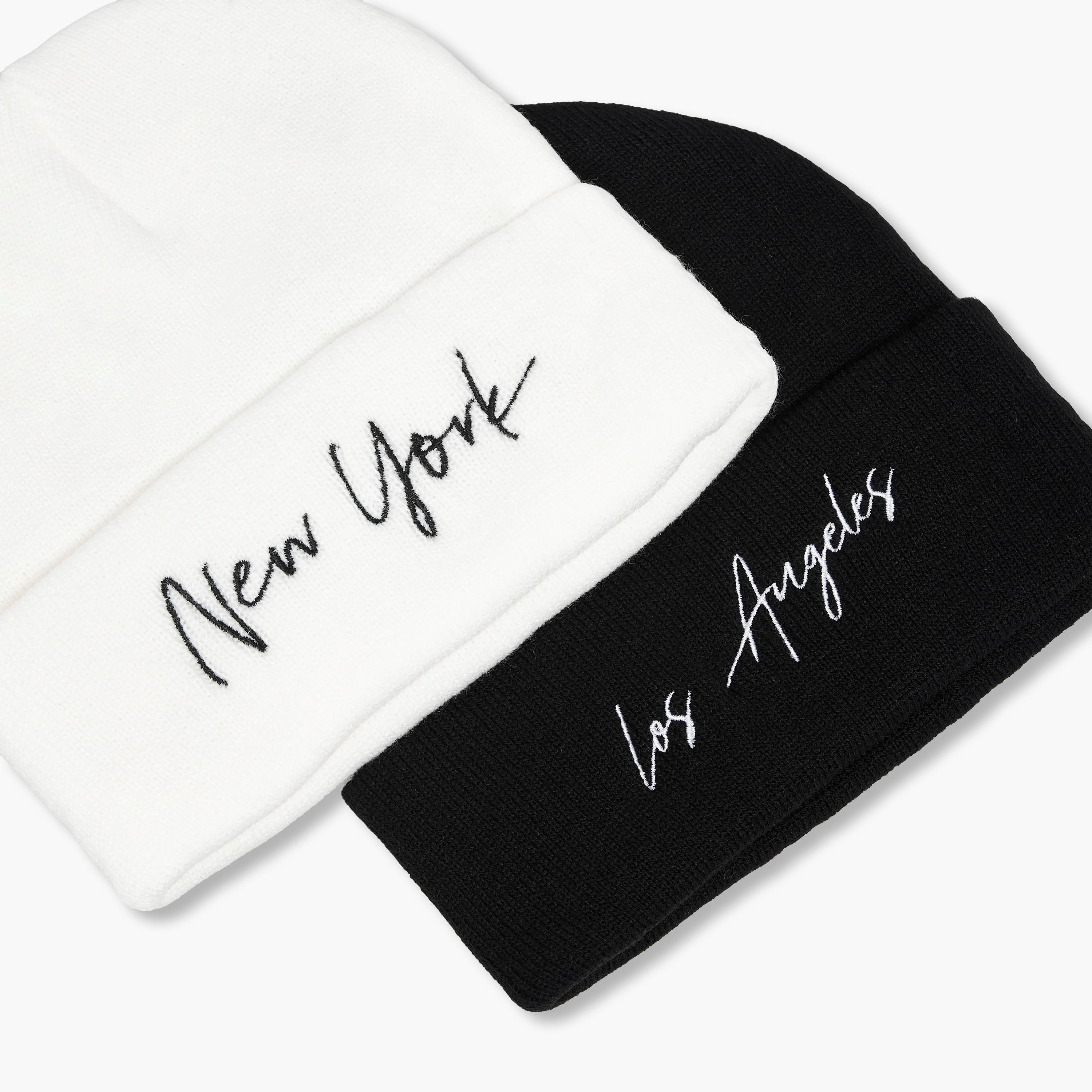 Men Beanie with Embroidery - Set of 2-men-caps-image-5
