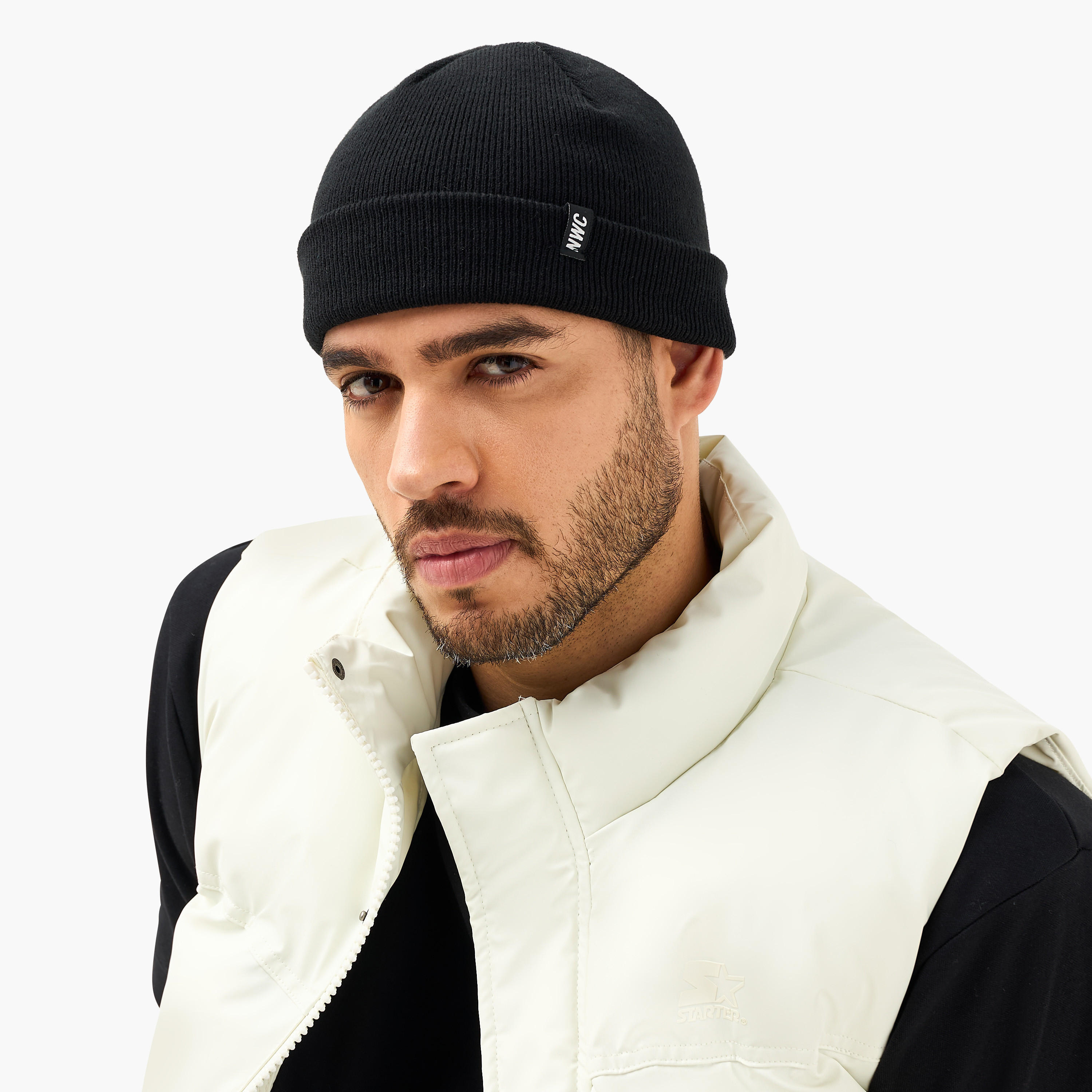 Men Beanie with Ribbed Texture - Set of 2-men-caps-image-2