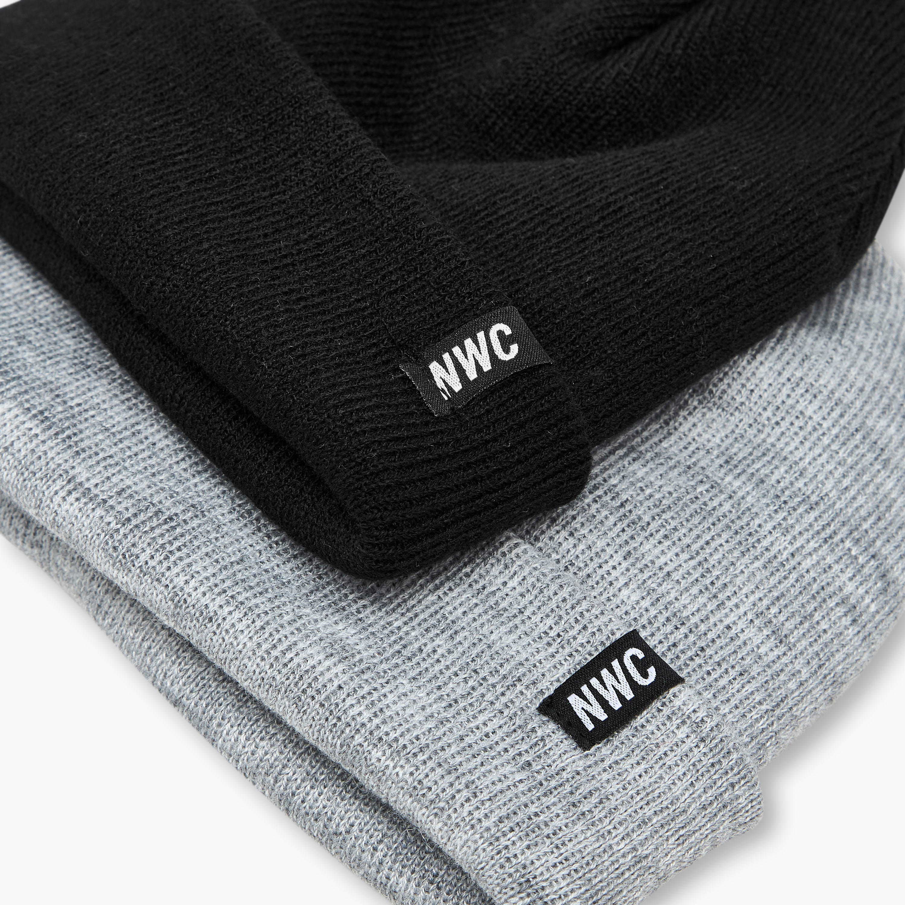 Men Beanie with Ribbed Texture - Set of 2-men-caps-image-5