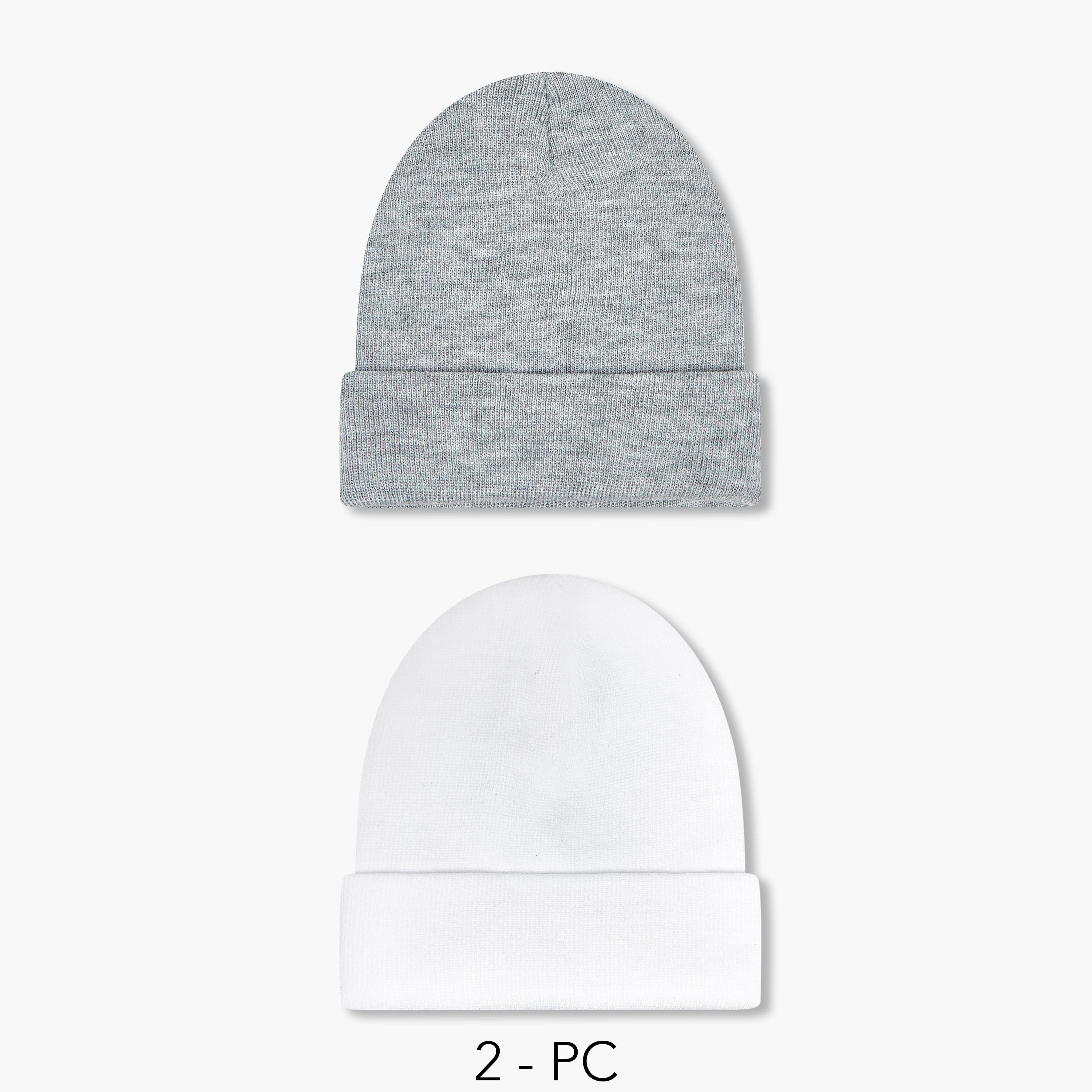 Men Beanie with Ribbed Detail - Set of 2-men-caps-image-1