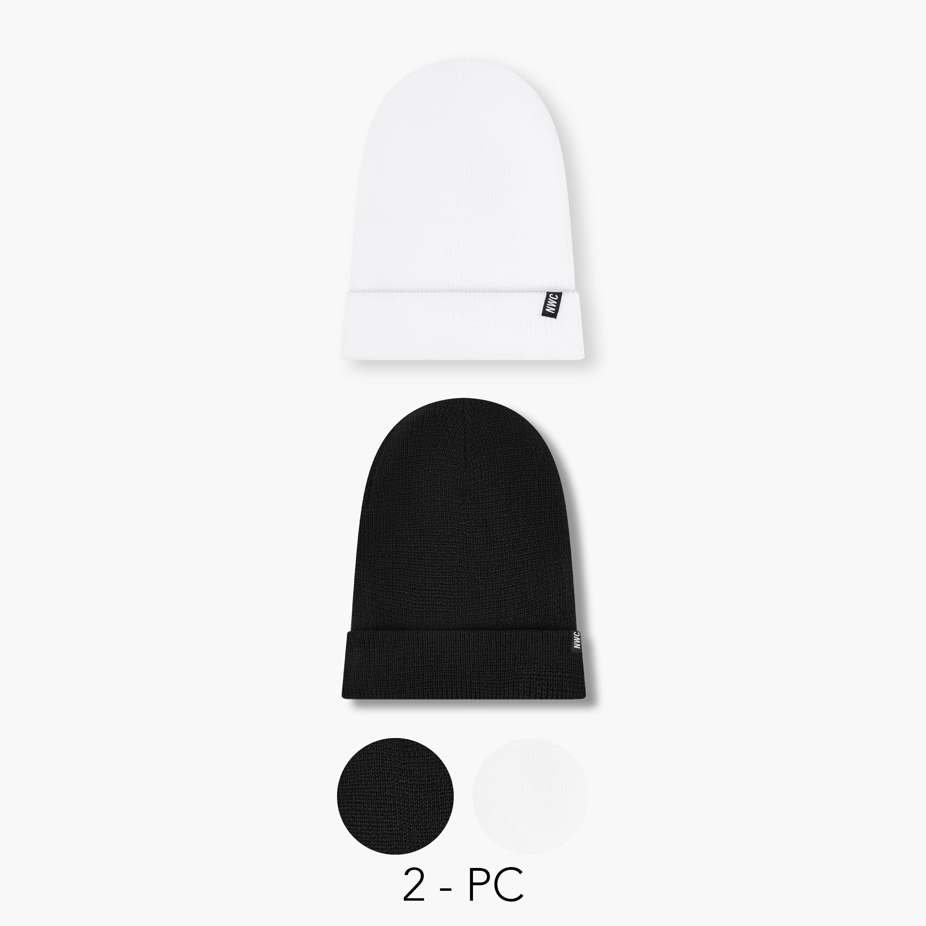 Men Beanie with Textured Detail - Set of 2-men-caps-image-1