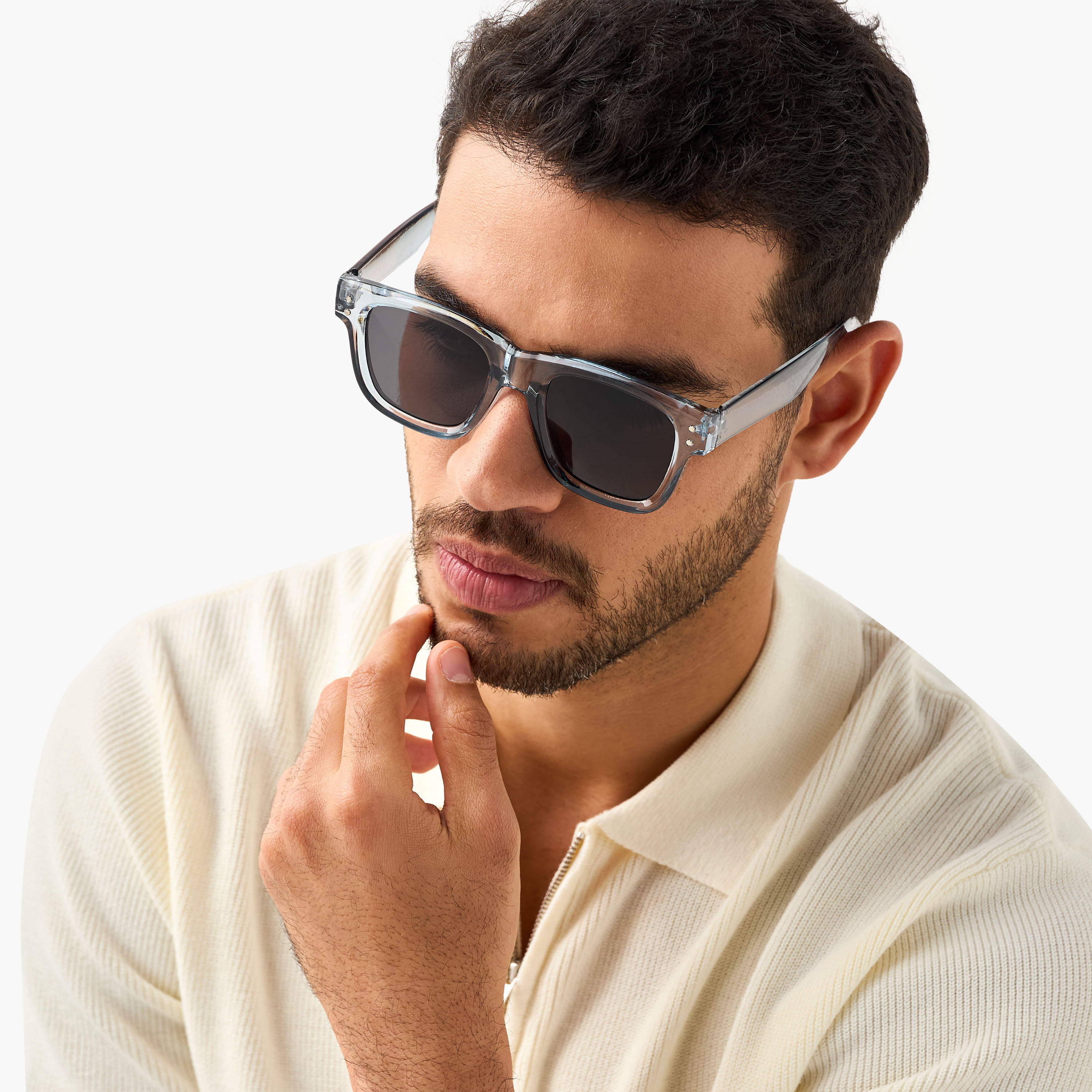 Men Wayfarer Blue Lens Sunglasses-men-sunglasses-image-2