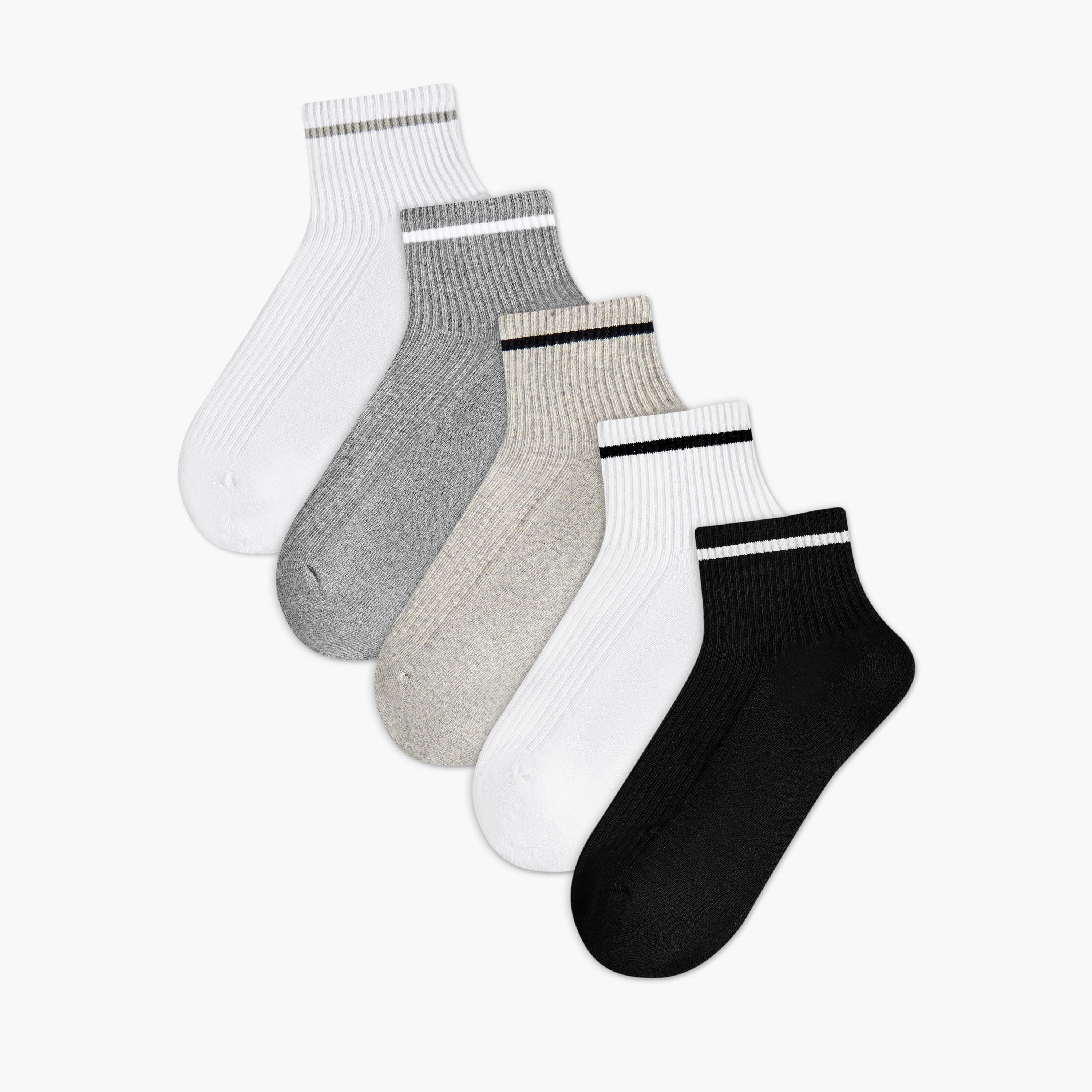 جوارب تيري طول الكاحل للرجال - طقم من 5-men-socks-image-5