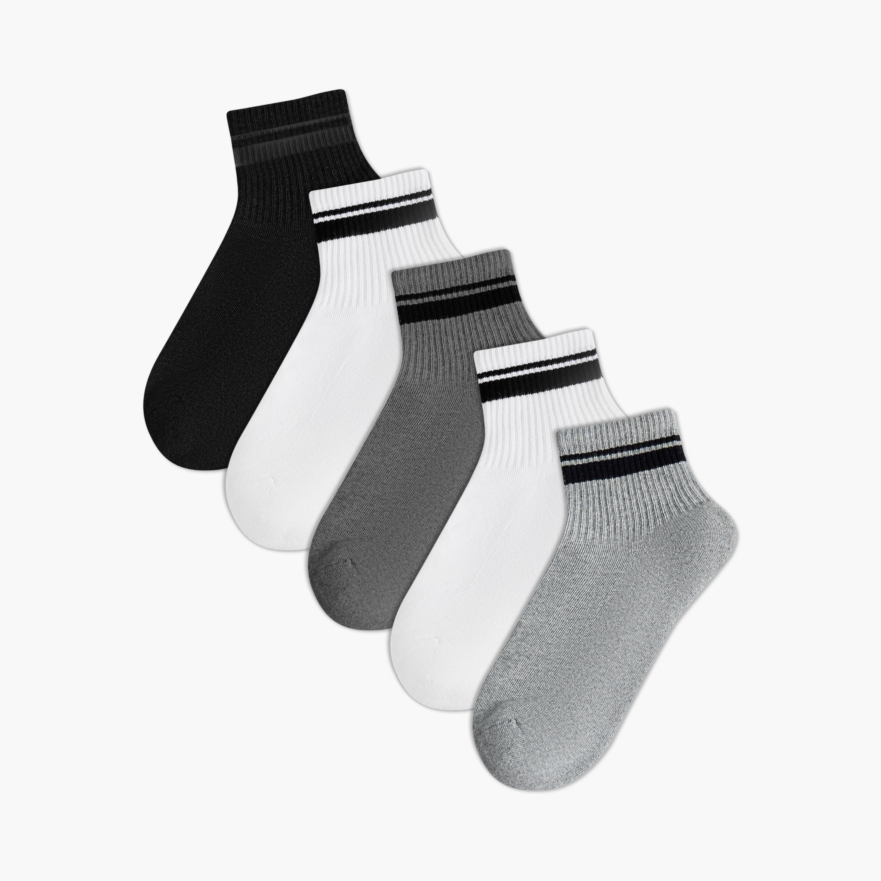 Men Socks Ankle Length Terry - Set of 5-men-socks-image-1
