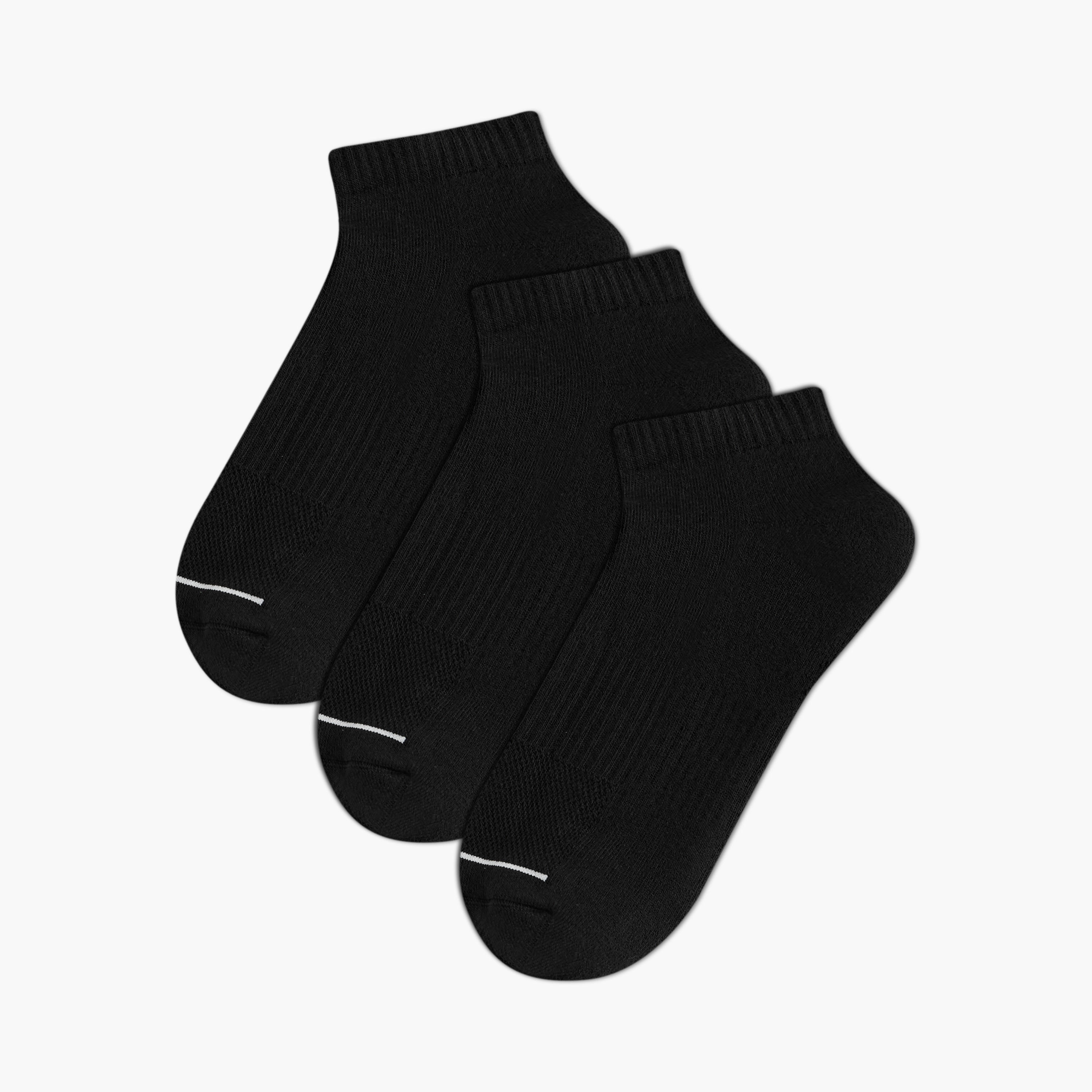 طقم جوارب بطول الكاحل 3 أزواج نصف تيري للرجال-men-socks-image-1