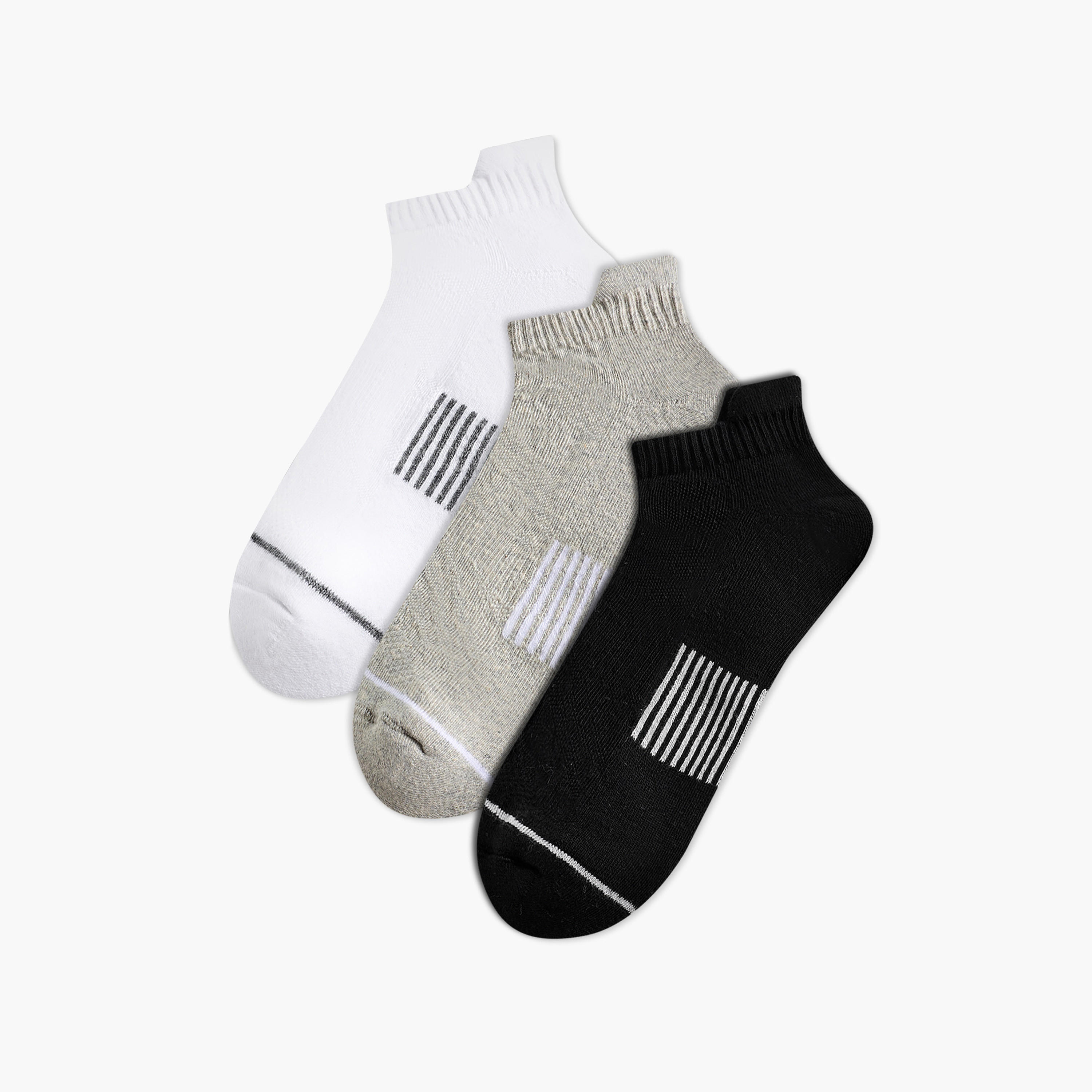 طقم جوارب نصف تيري 3 أزواج بطول الكاحل للرجال-men-socks-image-5