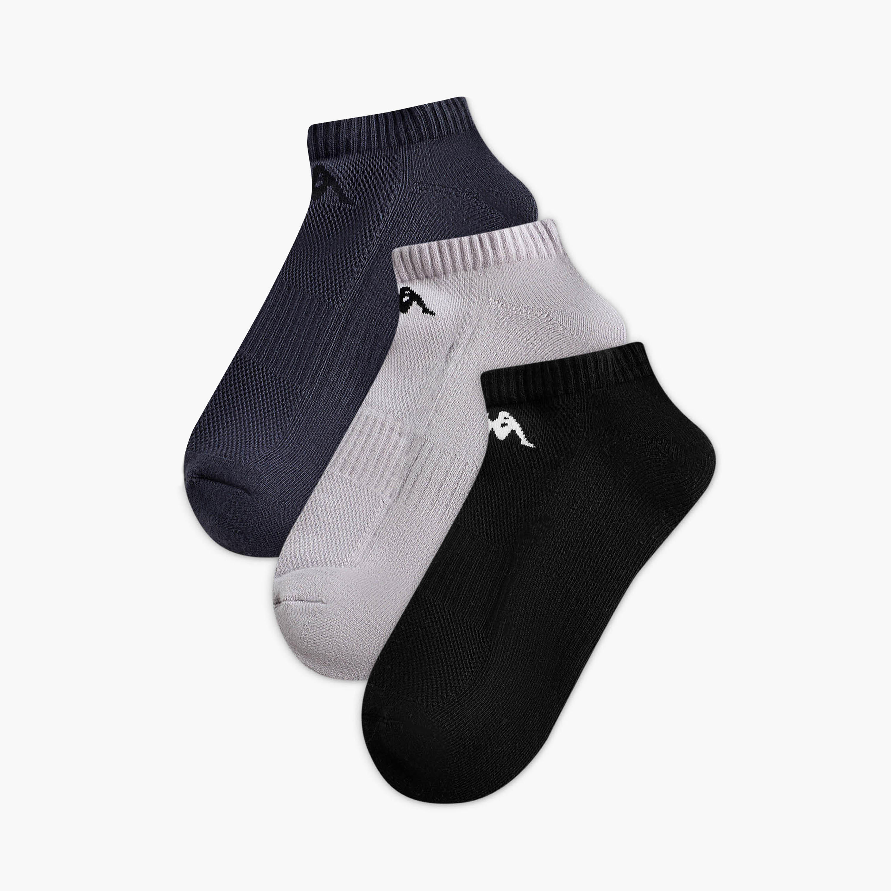 طقم جوارب نصف تيري 3 أزواج بطول الكاحل للرجال من كابا-men-socks-image-1