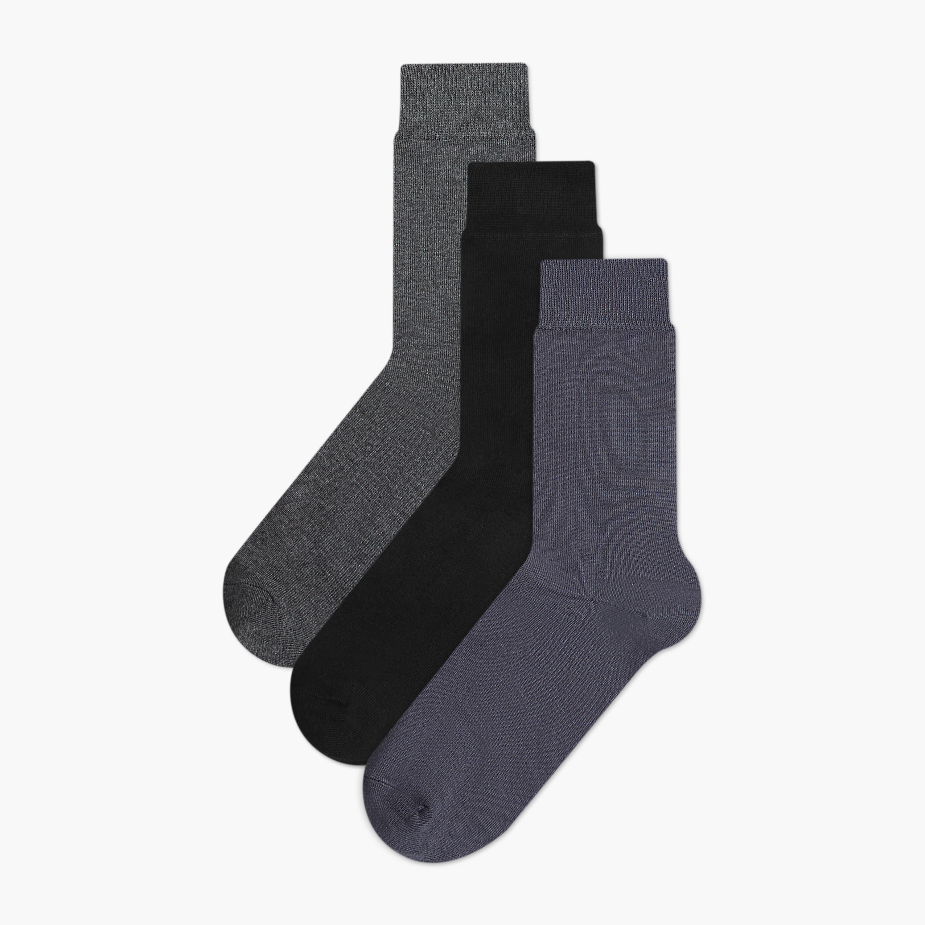 طقم جوارب 3 أزواج غير وبري بطول ربلة الساق للرجال-men-socks-image-1